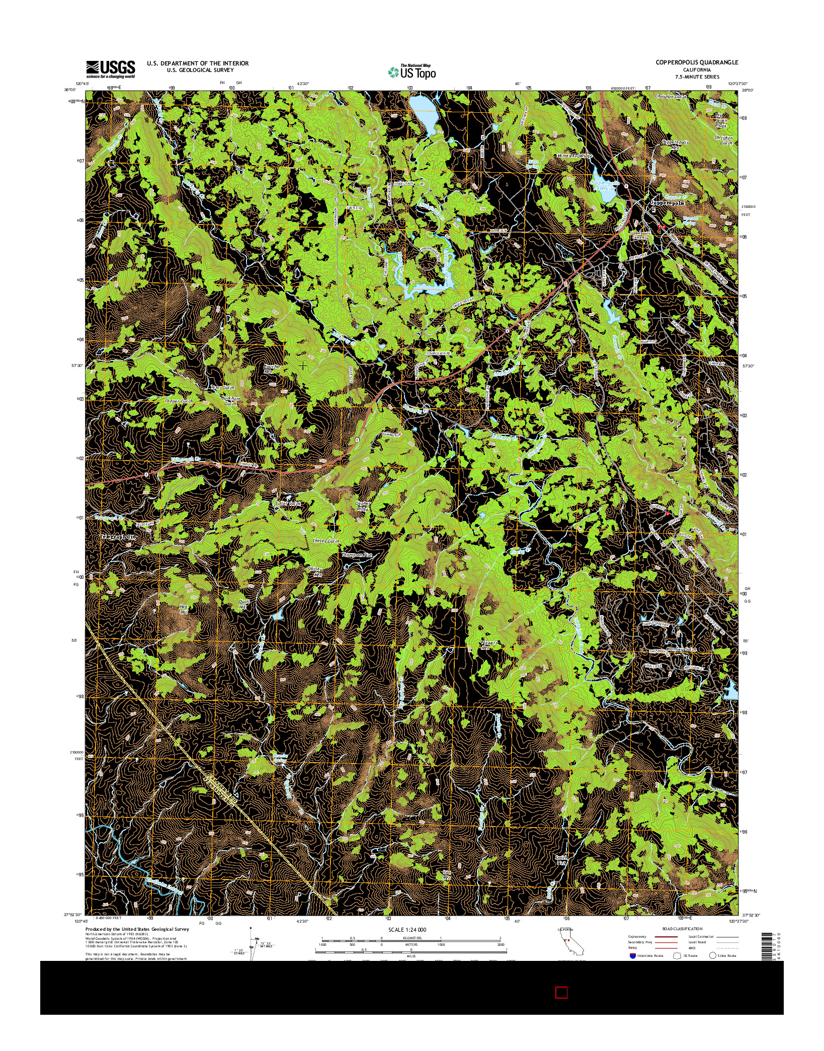 USGS US TOPO 7.5-MINUTE MAP FOR COPPEROPOLIS, CA 2015