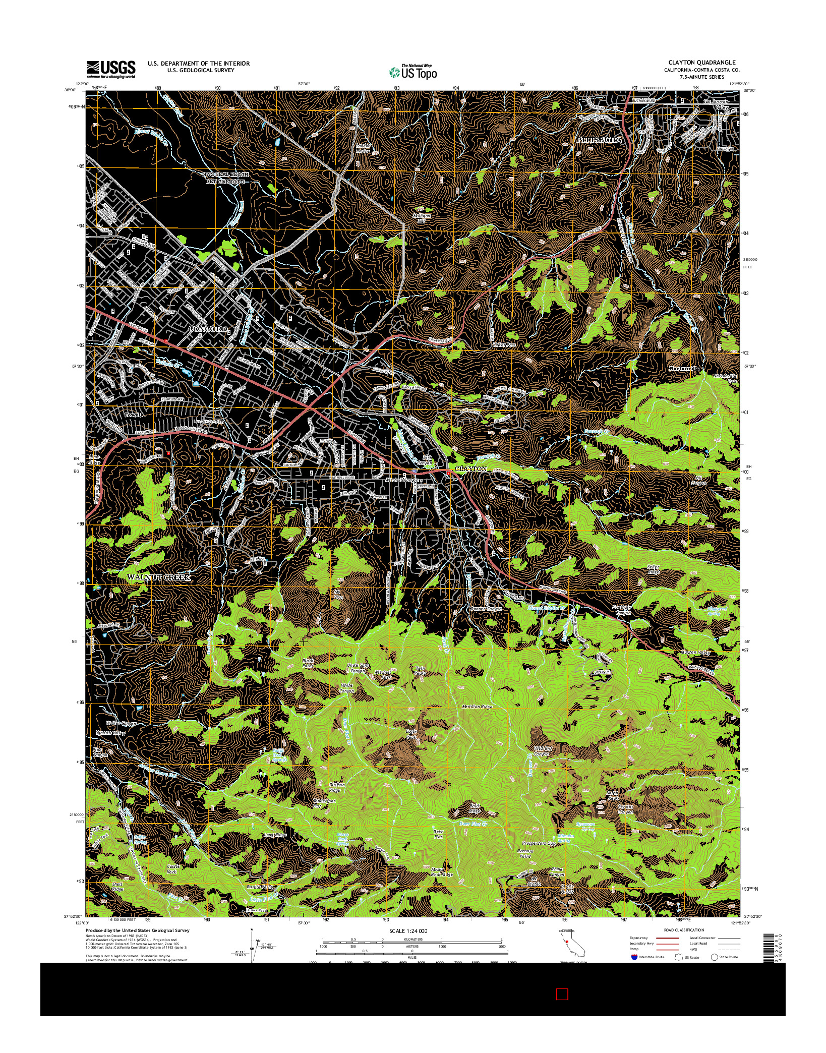 USGS US TOPO 7.5-MINUTE MAP FOR CLAYTON, CA 2015