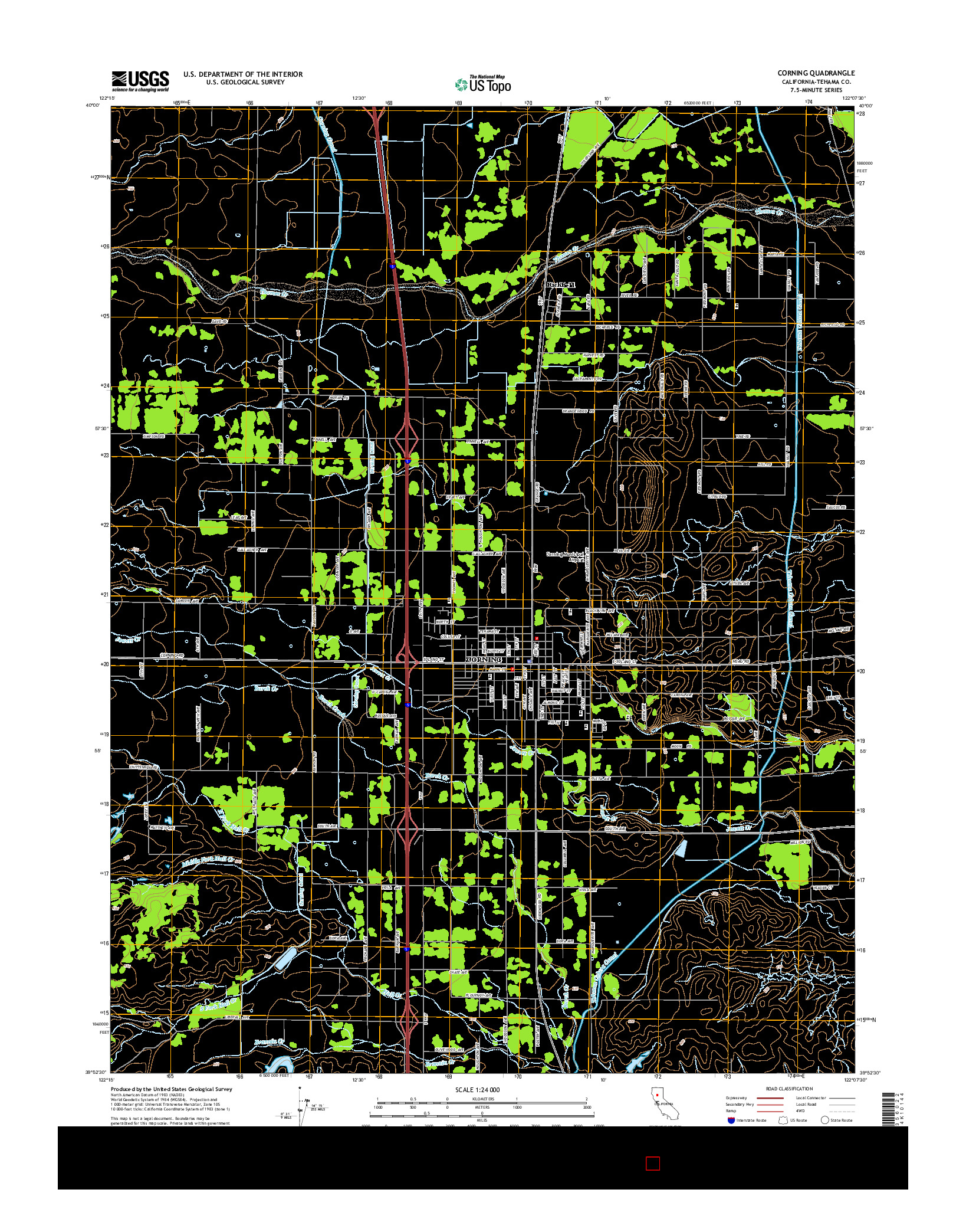 USGS US TOPO 7.5-MINUTE MAP FOR CORNING, CA 2015