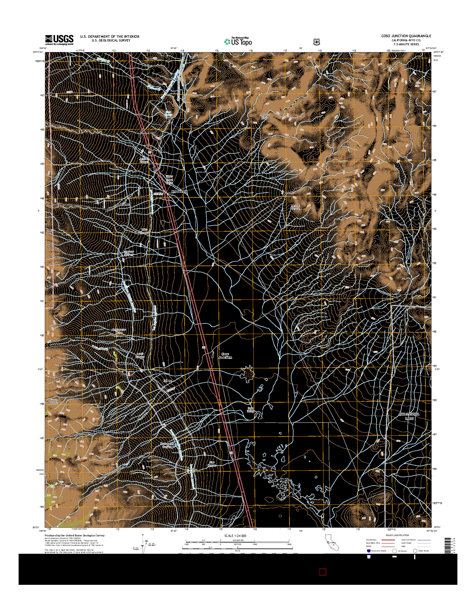USGS US TOPO 7.5-MINUTE MAP FOR COSO JUNCTION, CA 2015