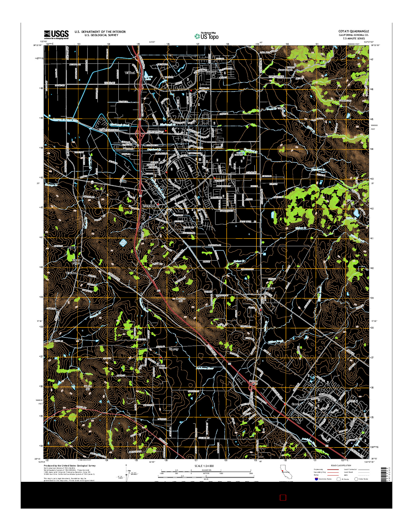 USGS US TOPO 7.5-MINUTE MAP FOR COTATI, CA 2015