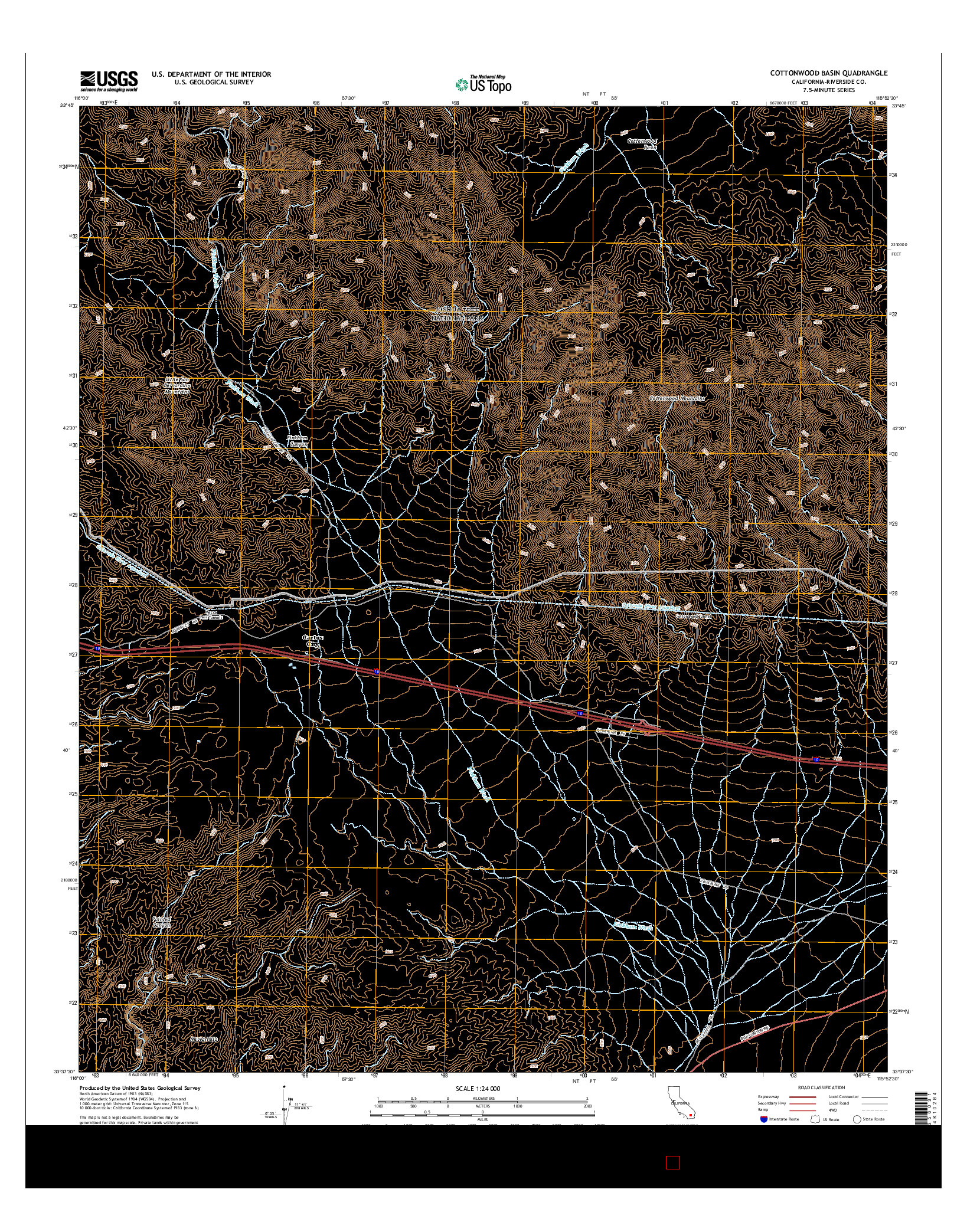 USGS US TOPO 7.5-MINUTE MAP FOR COTTONWOOD BASIN, CA 2015