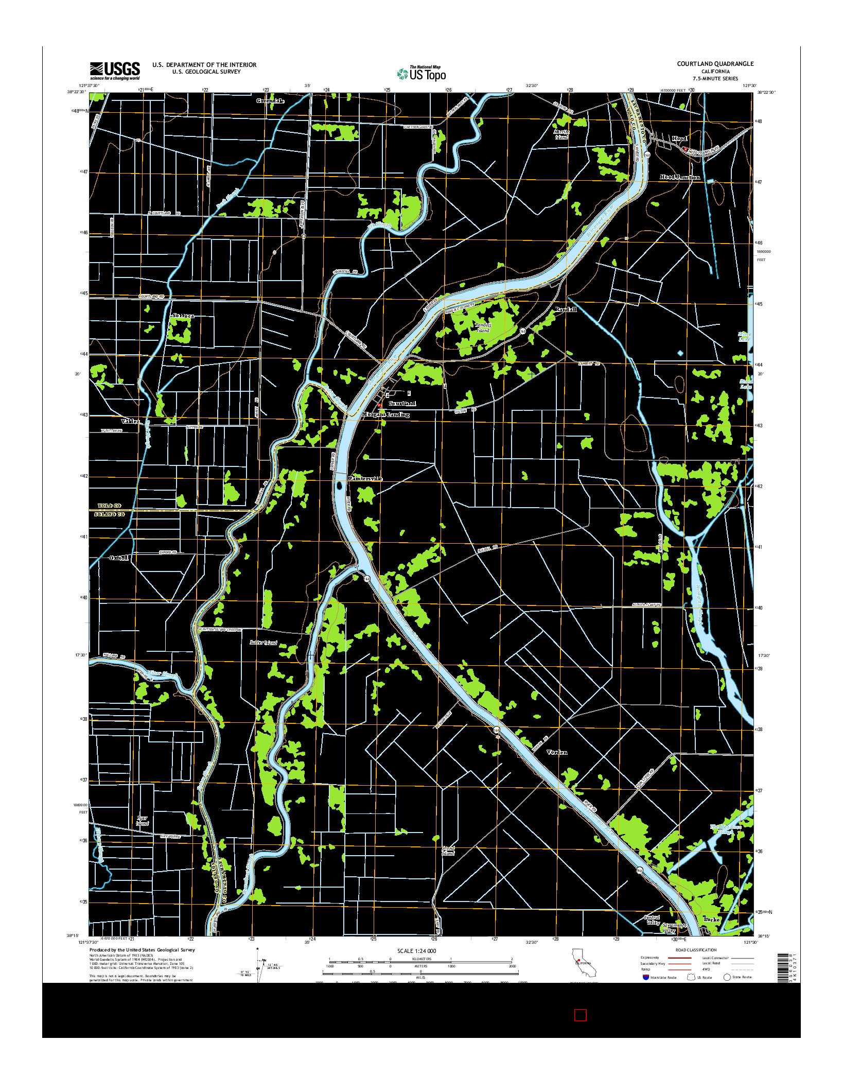 USGS US TOPO 7.5-MINUTE MAP FOR COURTLAND, CA 2015