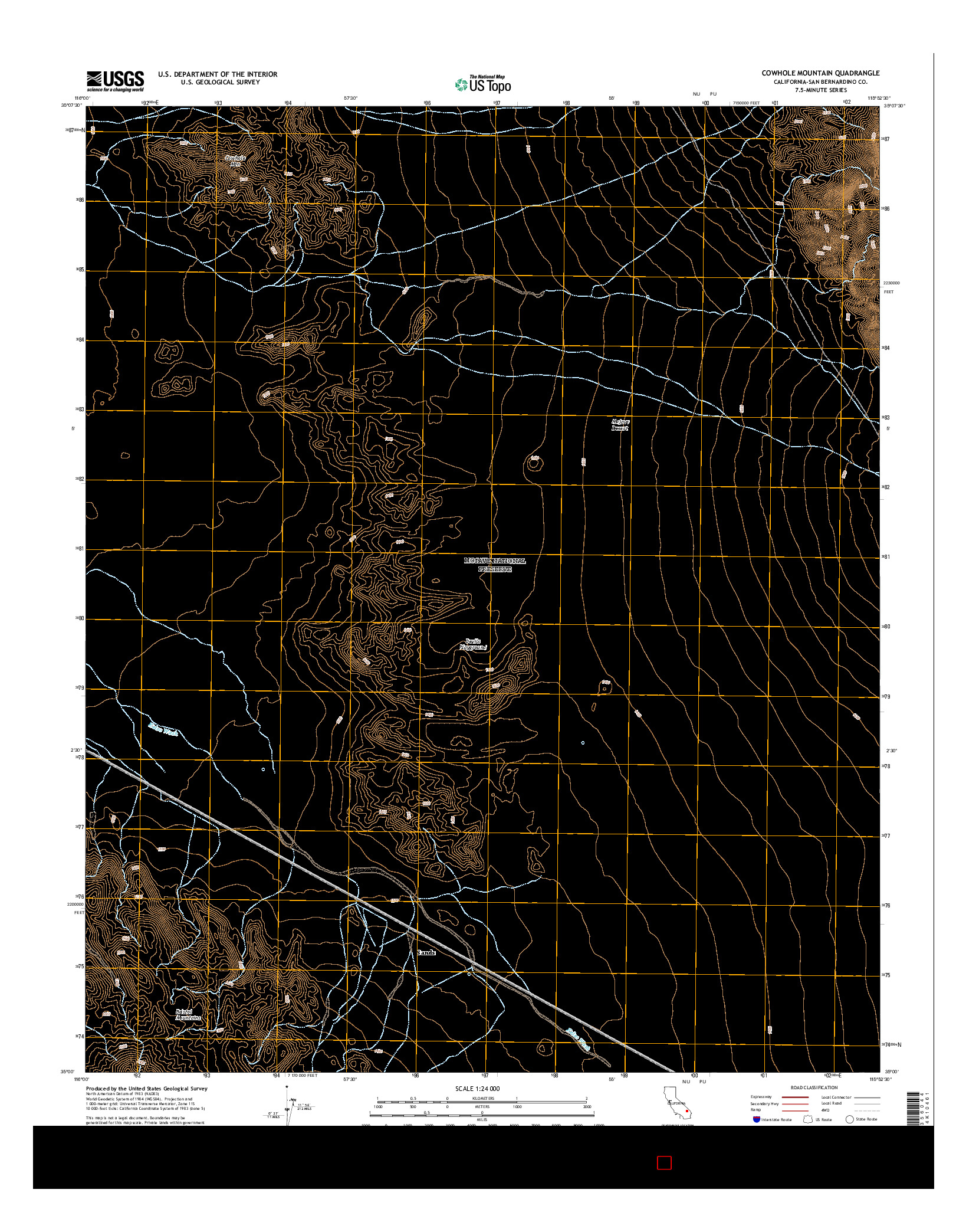 USGS US TOPO 7.5-MINUTE MAP FOR COWHOLE MOUNTAIN, CA 2015