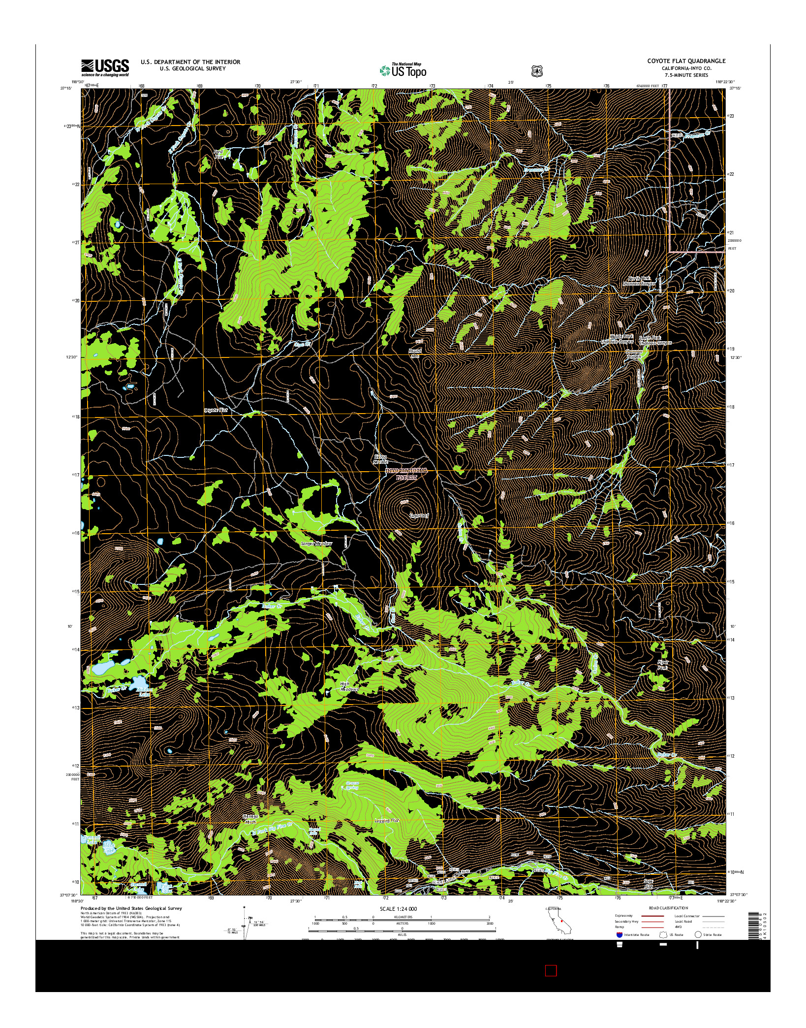 USGS US TOPO 7.5-MINUTE MAP FOR COYOTE FLAT, CA 2015