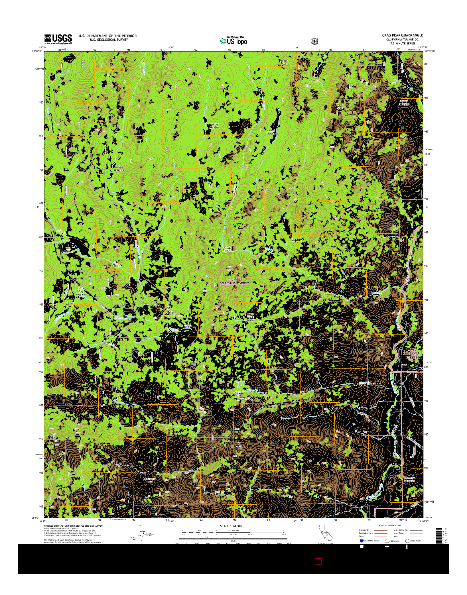 USGS US TOPO 7.5-MINUTE MAP FOR CRAG PEAK, CA 2015