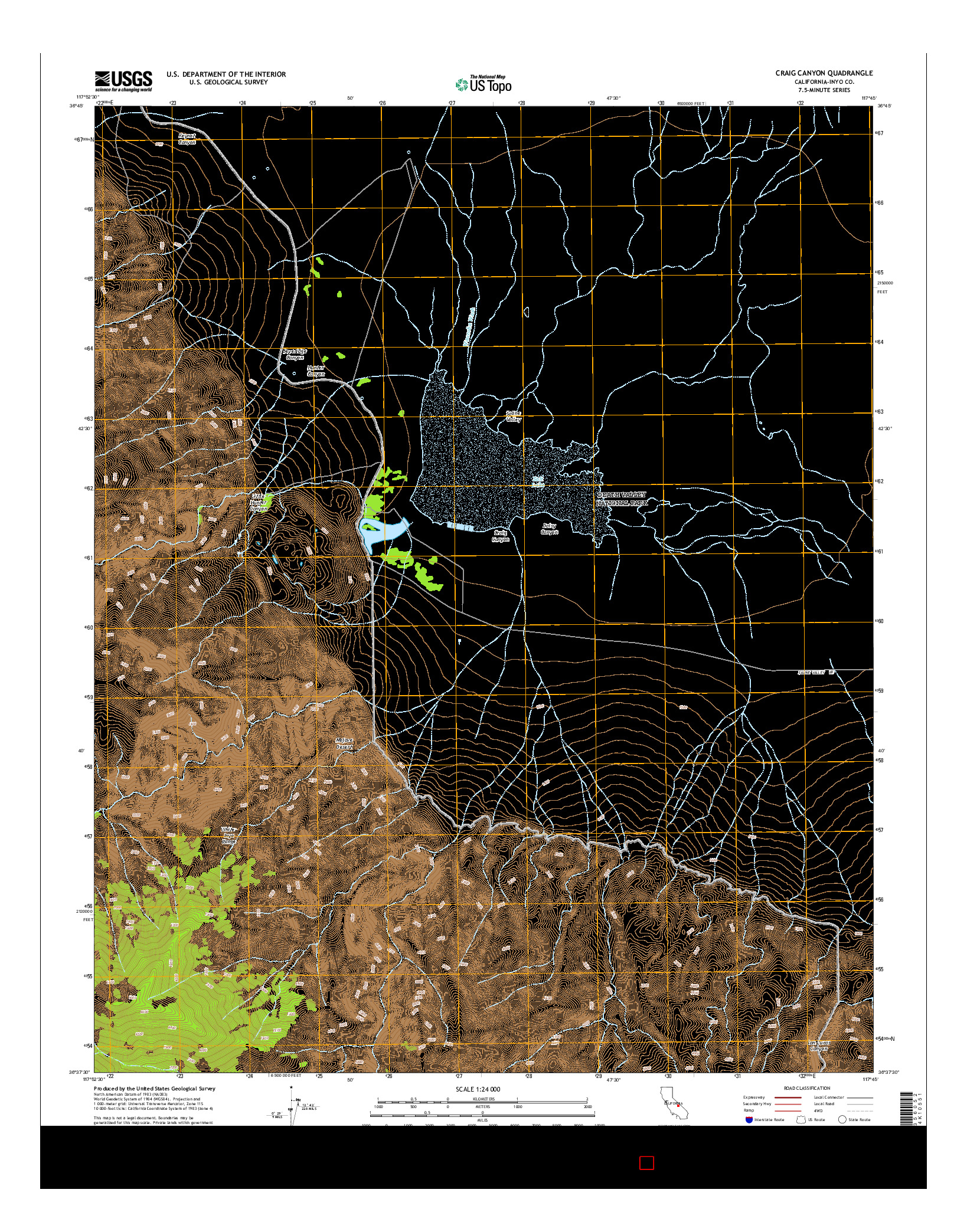 USGS US TOPO 7.5-MINUTE MAP FOR CRAIG CANYON, CA 2015