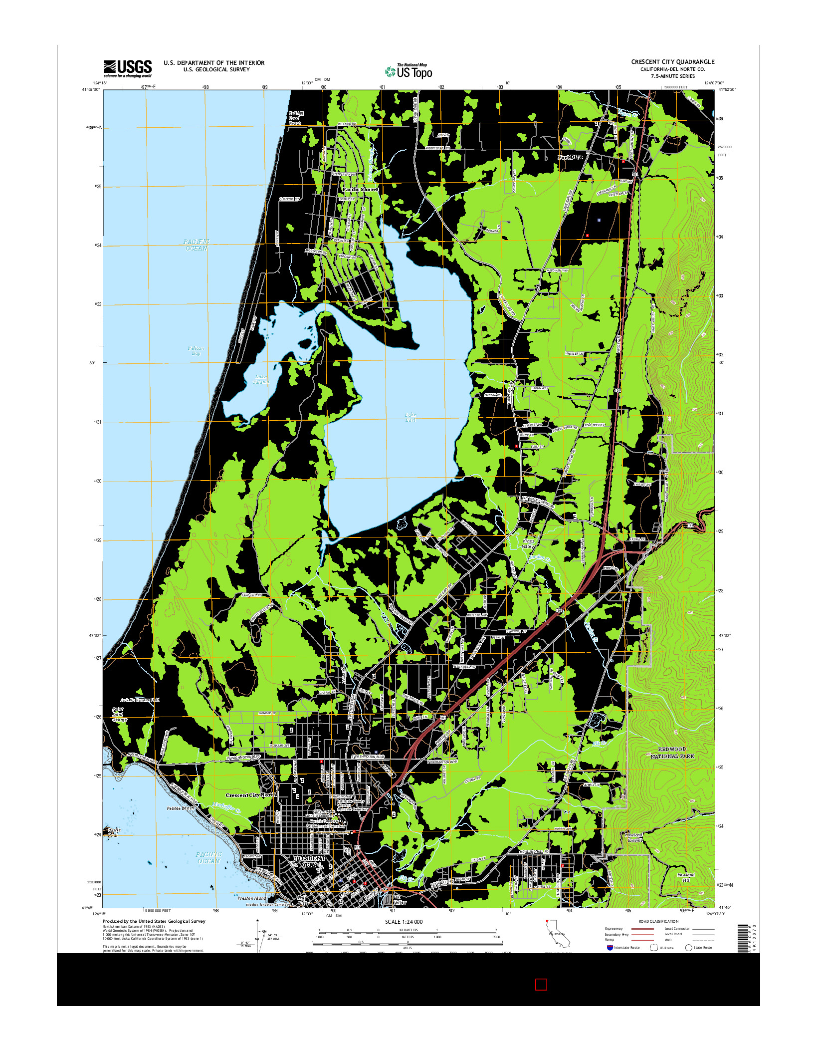 USGS US TOPO 7.5-MINUTE MAP FOR CRESCENT CITY, CA 2015