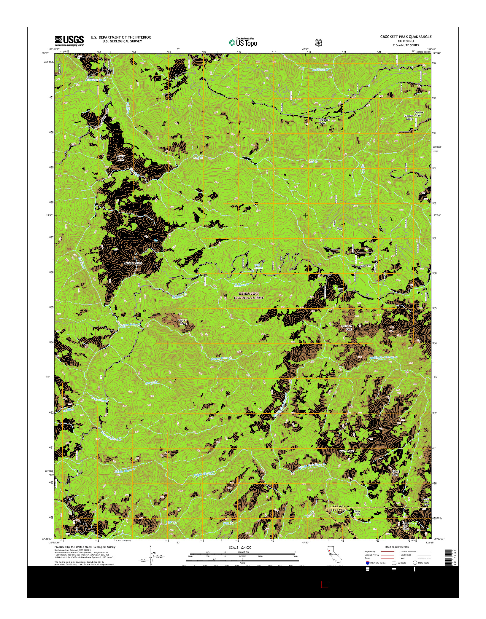 USGS US TOPO 7.5-MINUTE MAP FOR CROCKETT PEAK, CA 2015