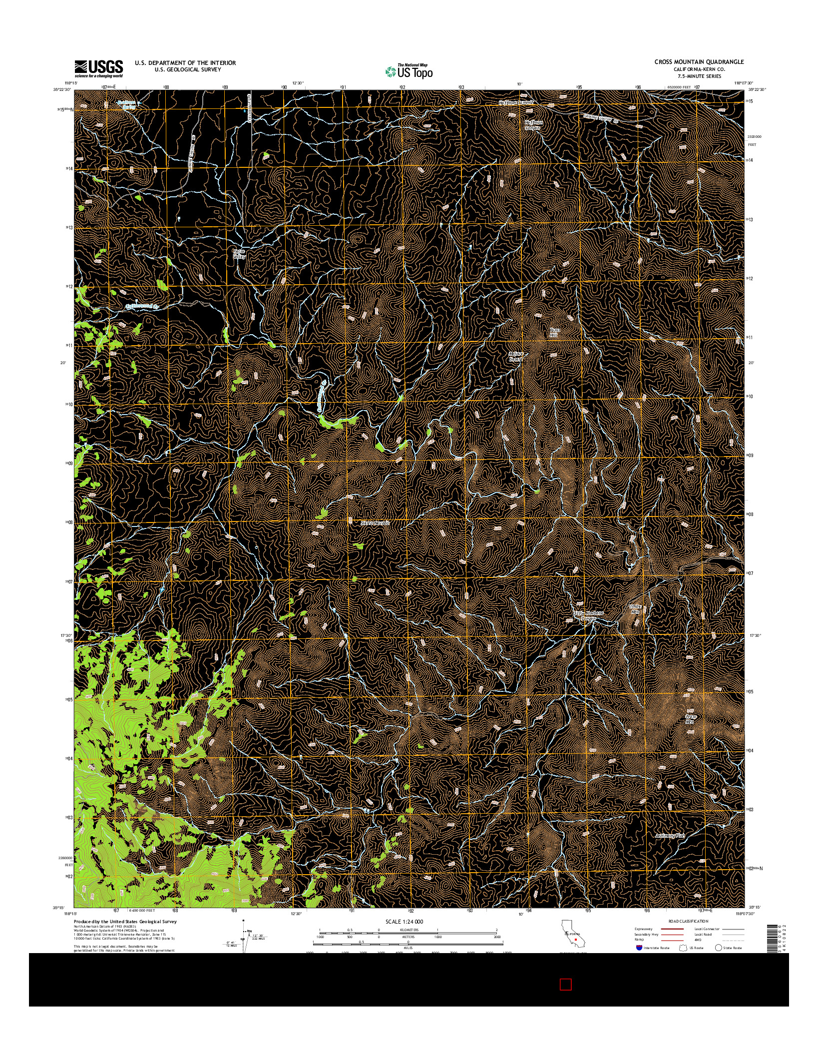 USGS US TOPO 7.5-MINUTE MAP FOR CROSS MOUNTAIN, CA 2015