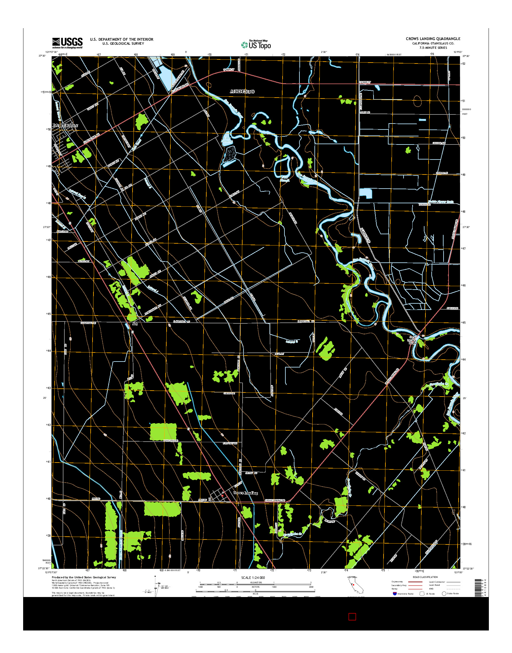 USGS US TOPO 7.5-MINUTE MAP FOR CROWS LANDING, CA 2015