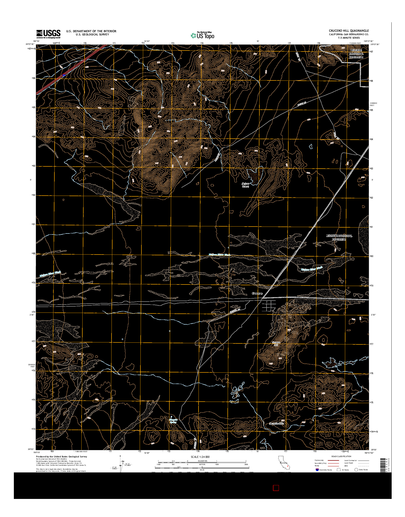 USGS US TOPO 7.5-MINUTE MAP FOR CRUCERO HILL, CA 2015