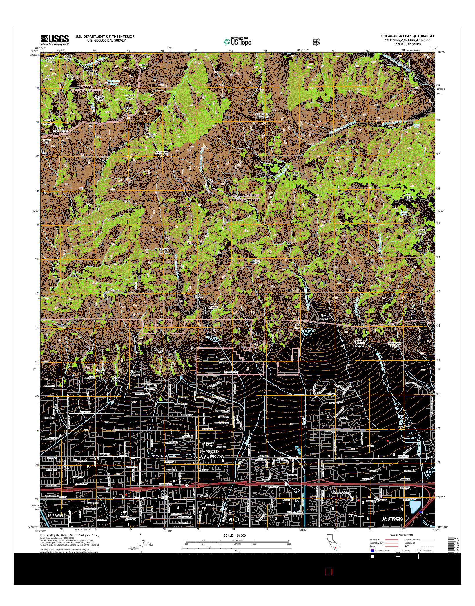 USGS US TOPO 7.5-MINUTE MAP FOR CUCAMONGA PEAK, CA 2015
