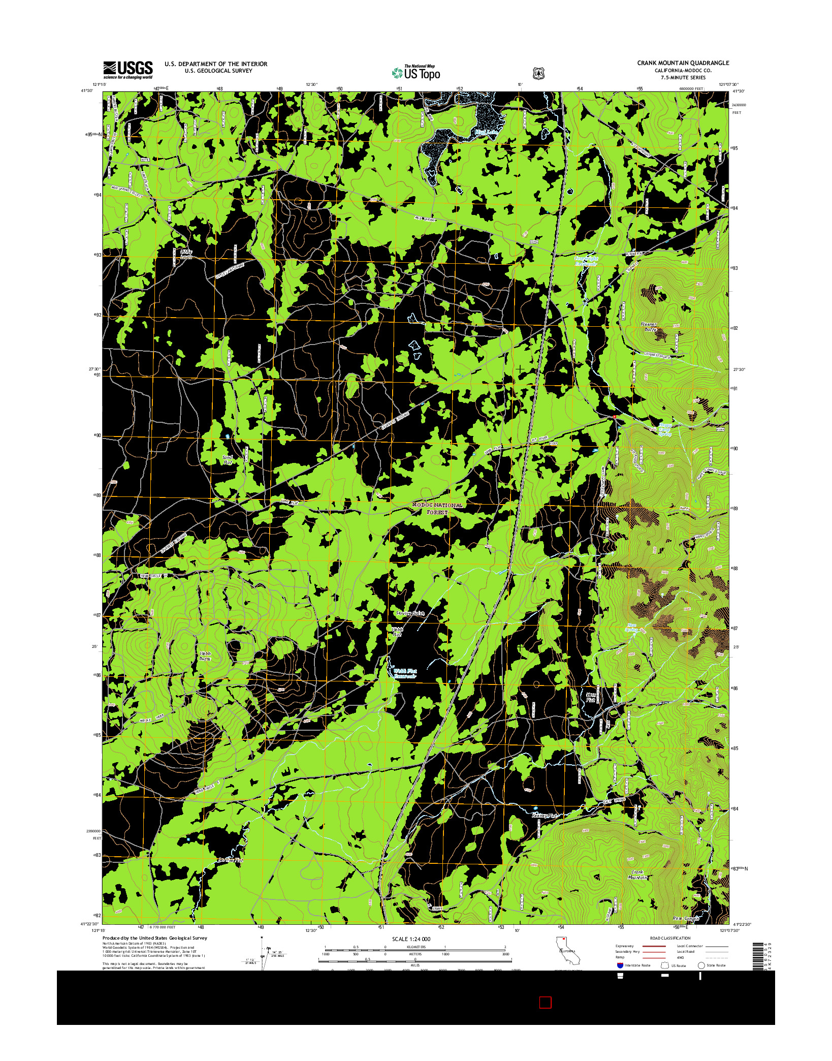 USGS US TOPO 7.5-MINUTE MAP FOR CRANK MOUNTAIN, CA 2015