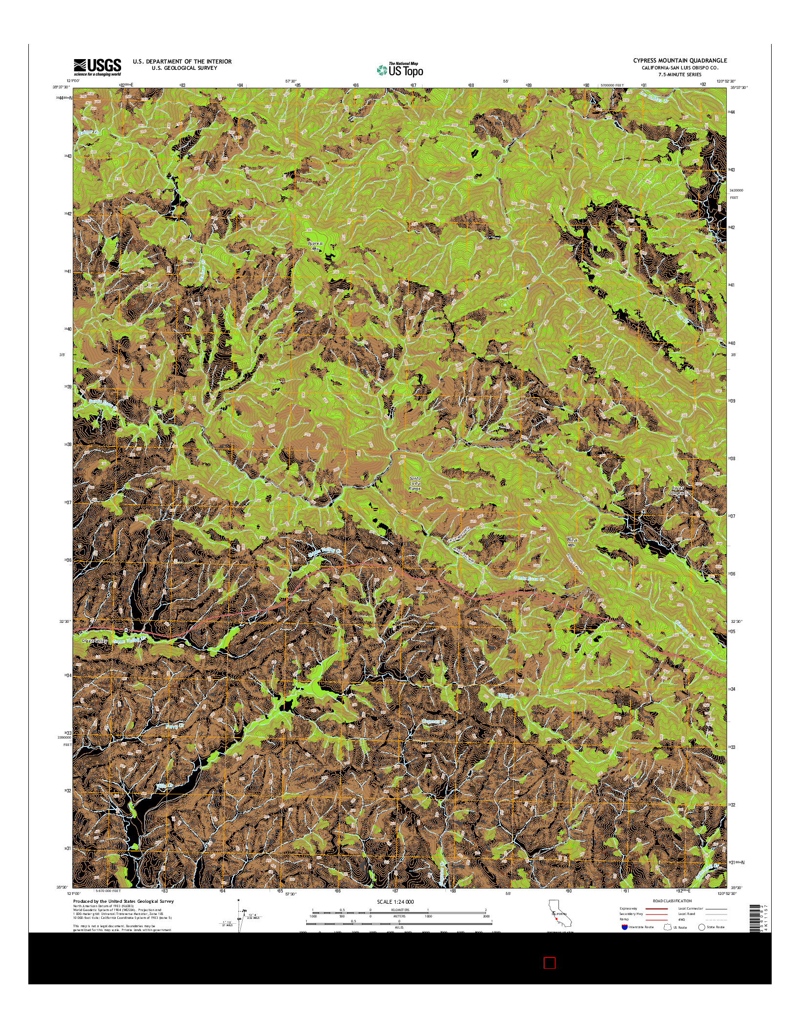 USGS US TOPO 7.5-MINUTE MAP FOR CYPRESS MOUNTAIN, CA 2015