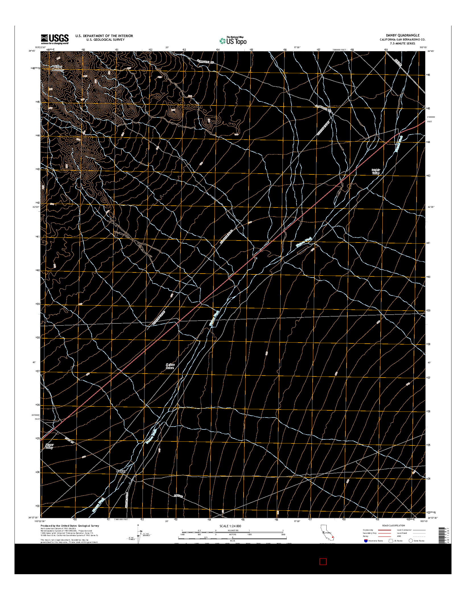 USGS US TOPO 7.5-MINUTE MAP FOR DANBY, CA 2015