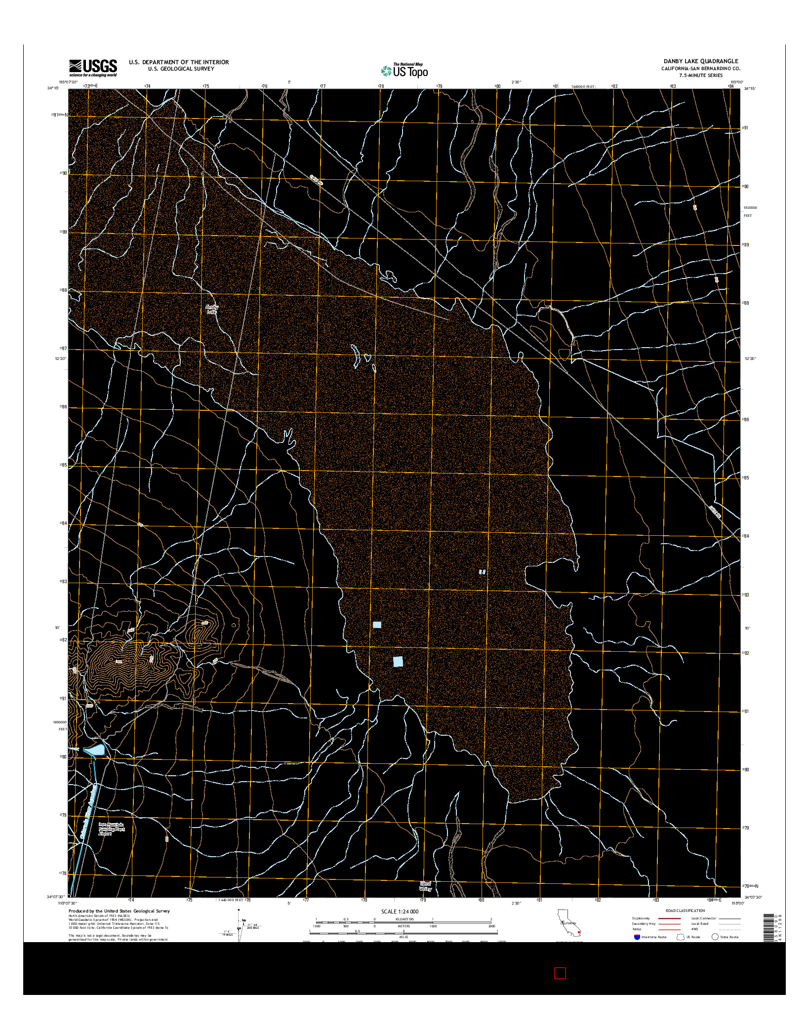 USGS US TOPO 7.5-MINUTE MAP FOR DANBY LAKE, CA 2015