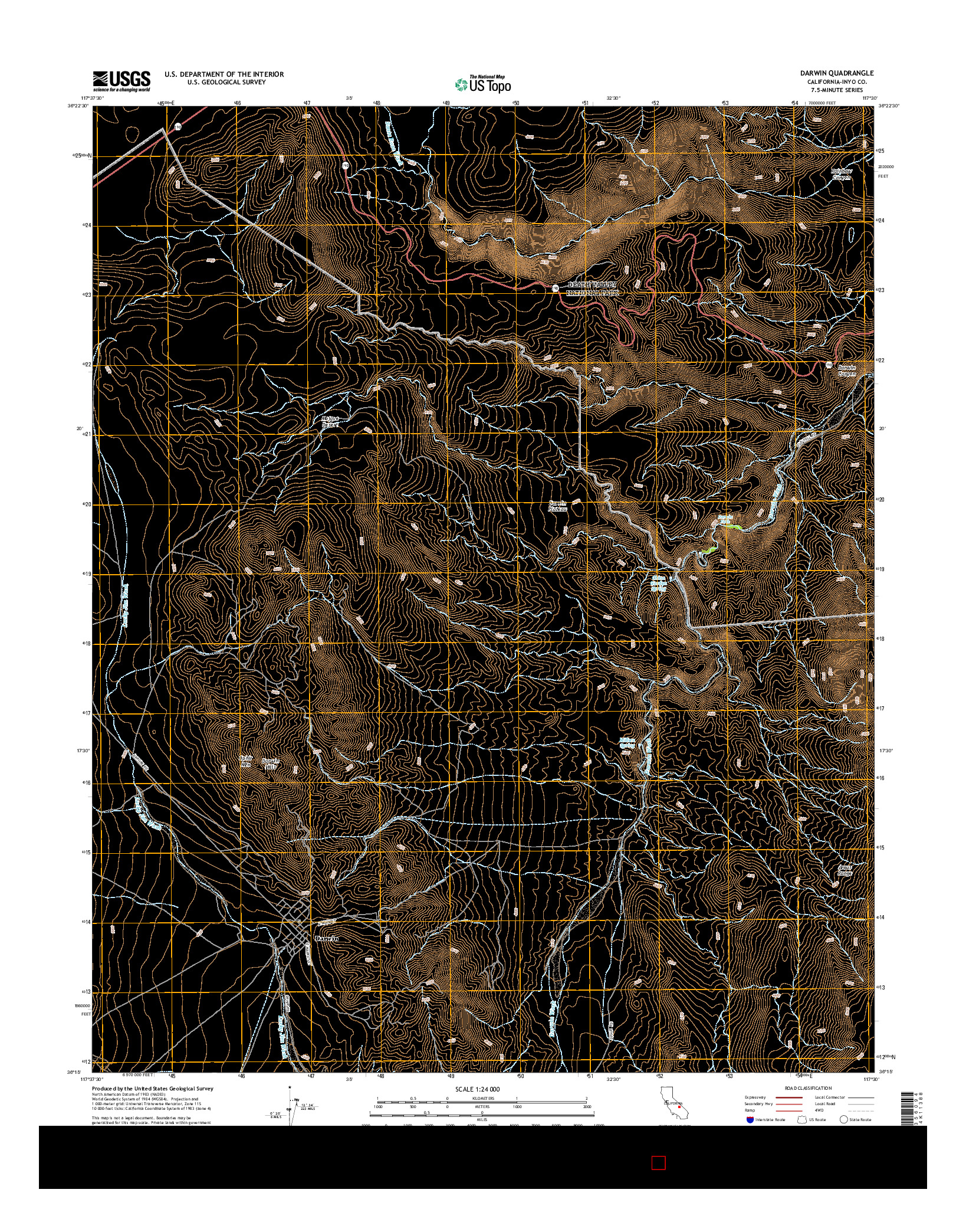 USGS US TOPO 7.5-MINUTE MAP FOR DARWIN, CA 2015