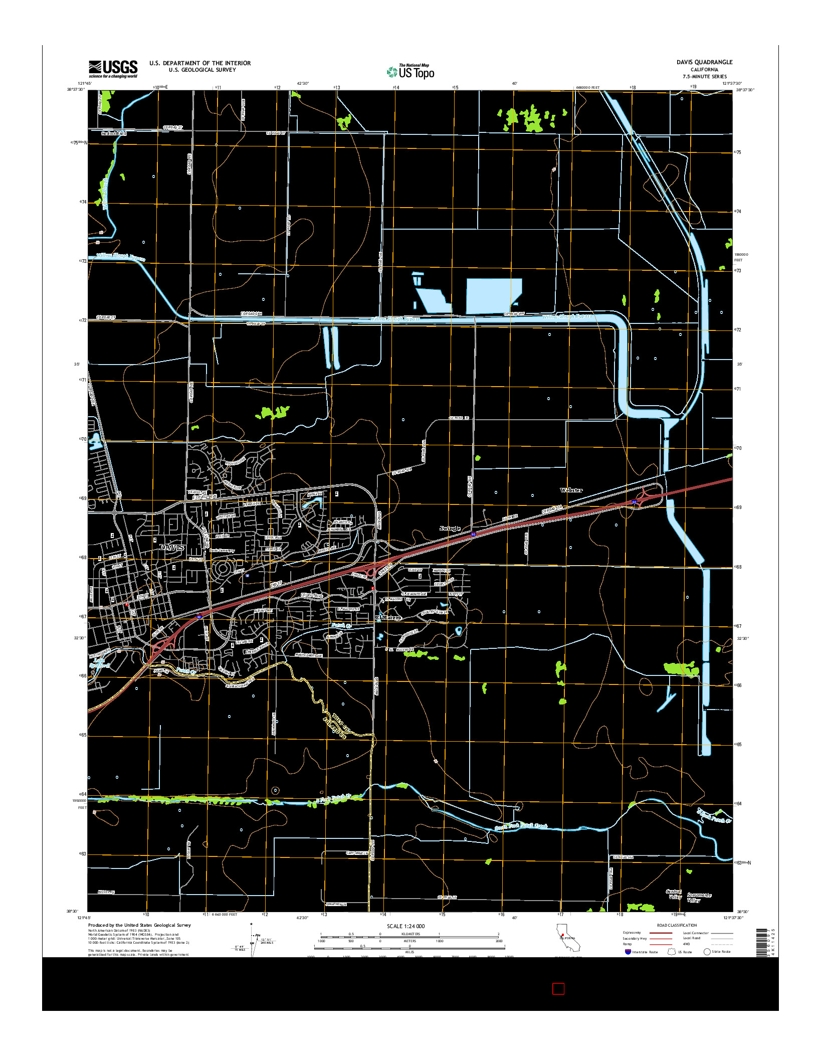 USGS US TOPO 7.5-MINUTE MAP FOR DAVIS, CA 2015