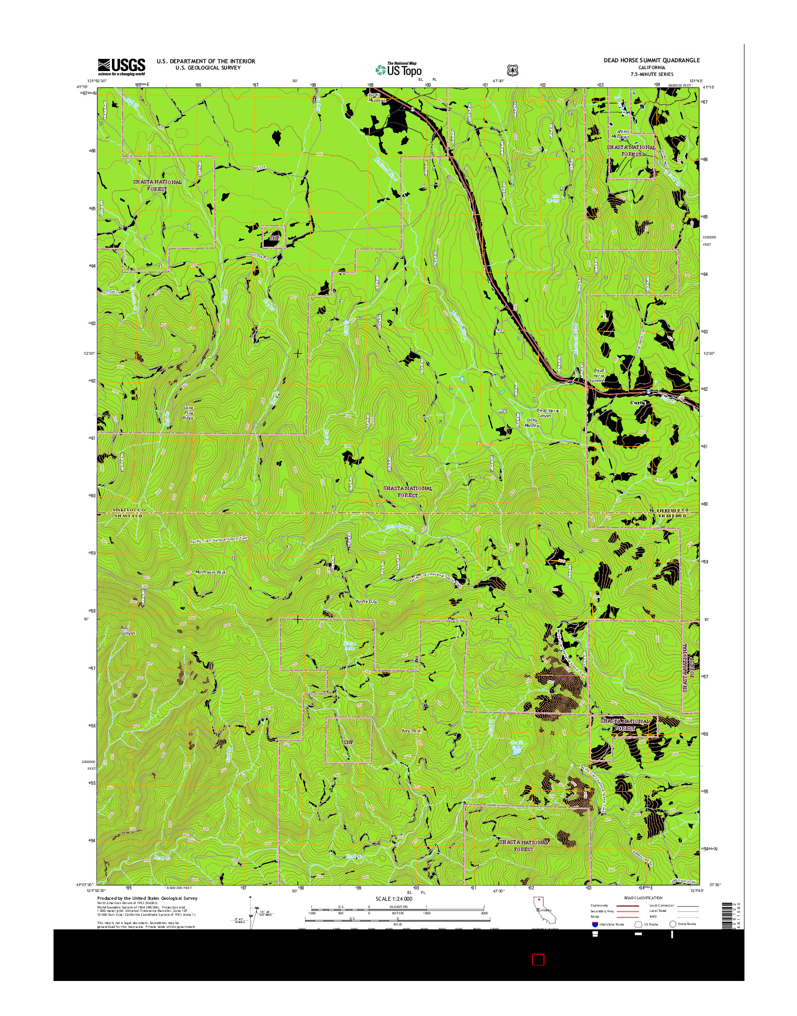 USGS US TOPO 7.5-MINUTE MAP FOR DEAD HORSE SUMMIT, CA 2015