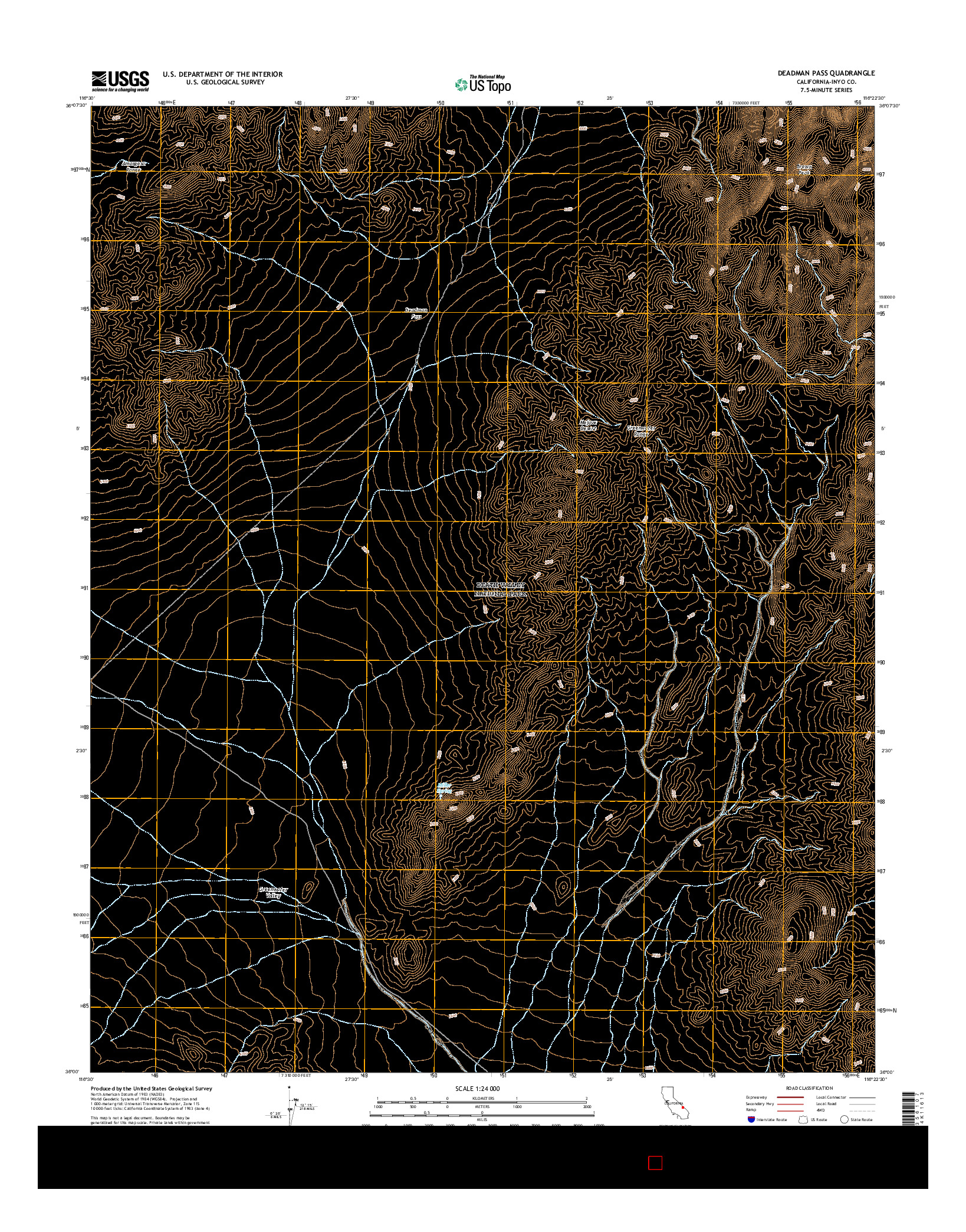 USGS US TOPO 7.5-MINUTE MAP FOR DEADMAN PASS, CA 2015