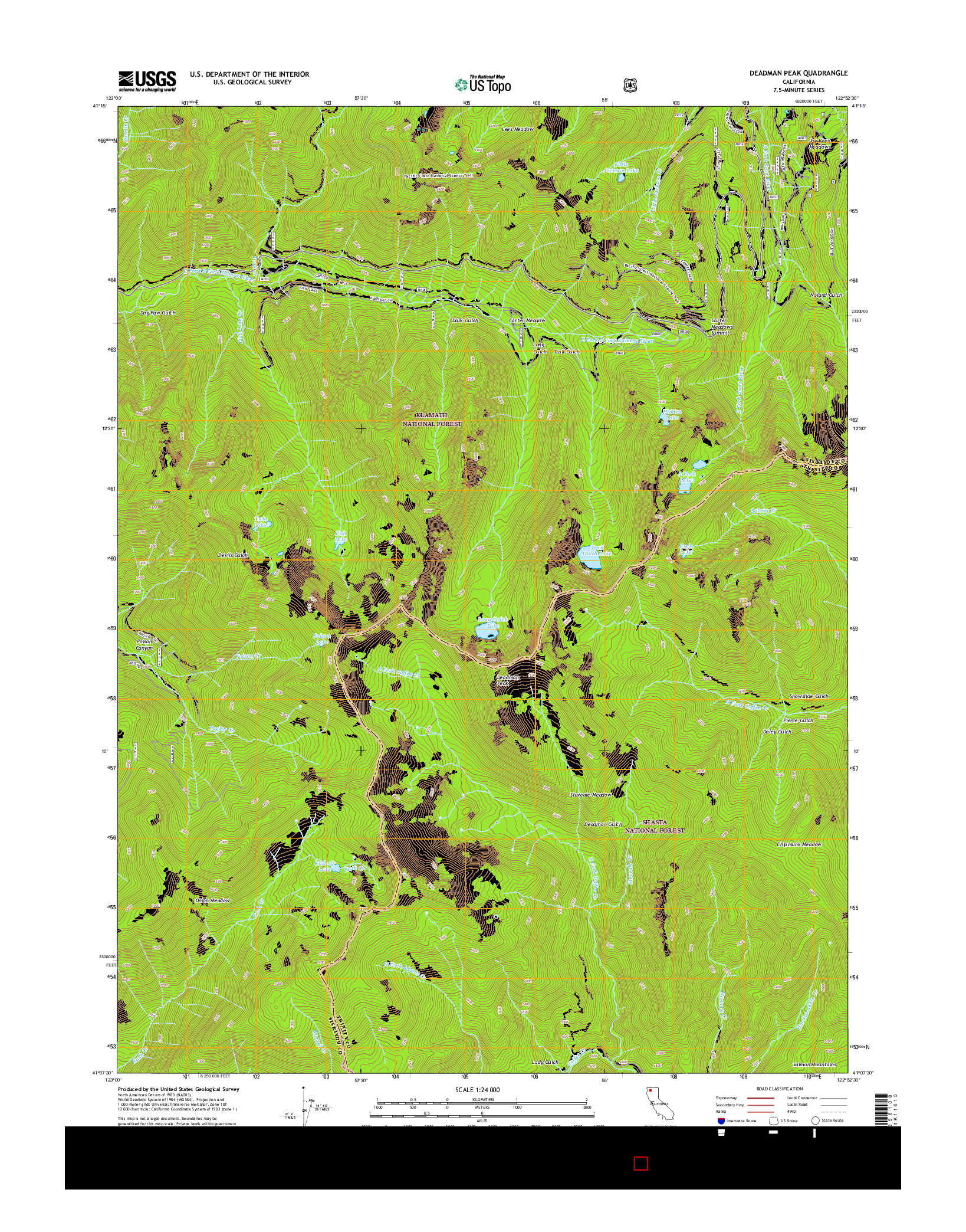 USGS US TOPO 7.5-MINUTE MAP FOR DEADMAN PEAK, CA 2015