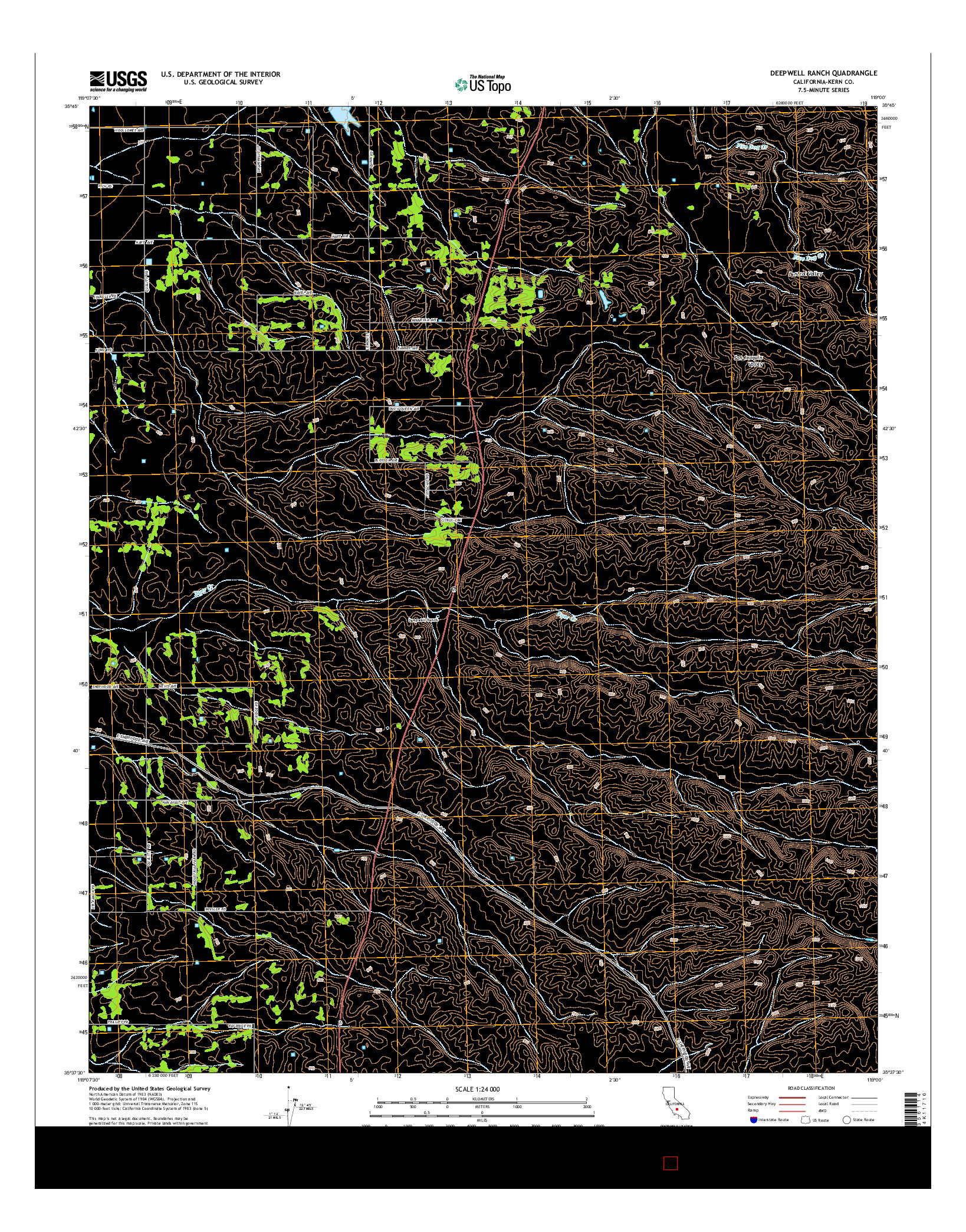 USGS US TOPO 7.5-MINUTE MAP FOR DEEPWELL RANCH, CA 2015