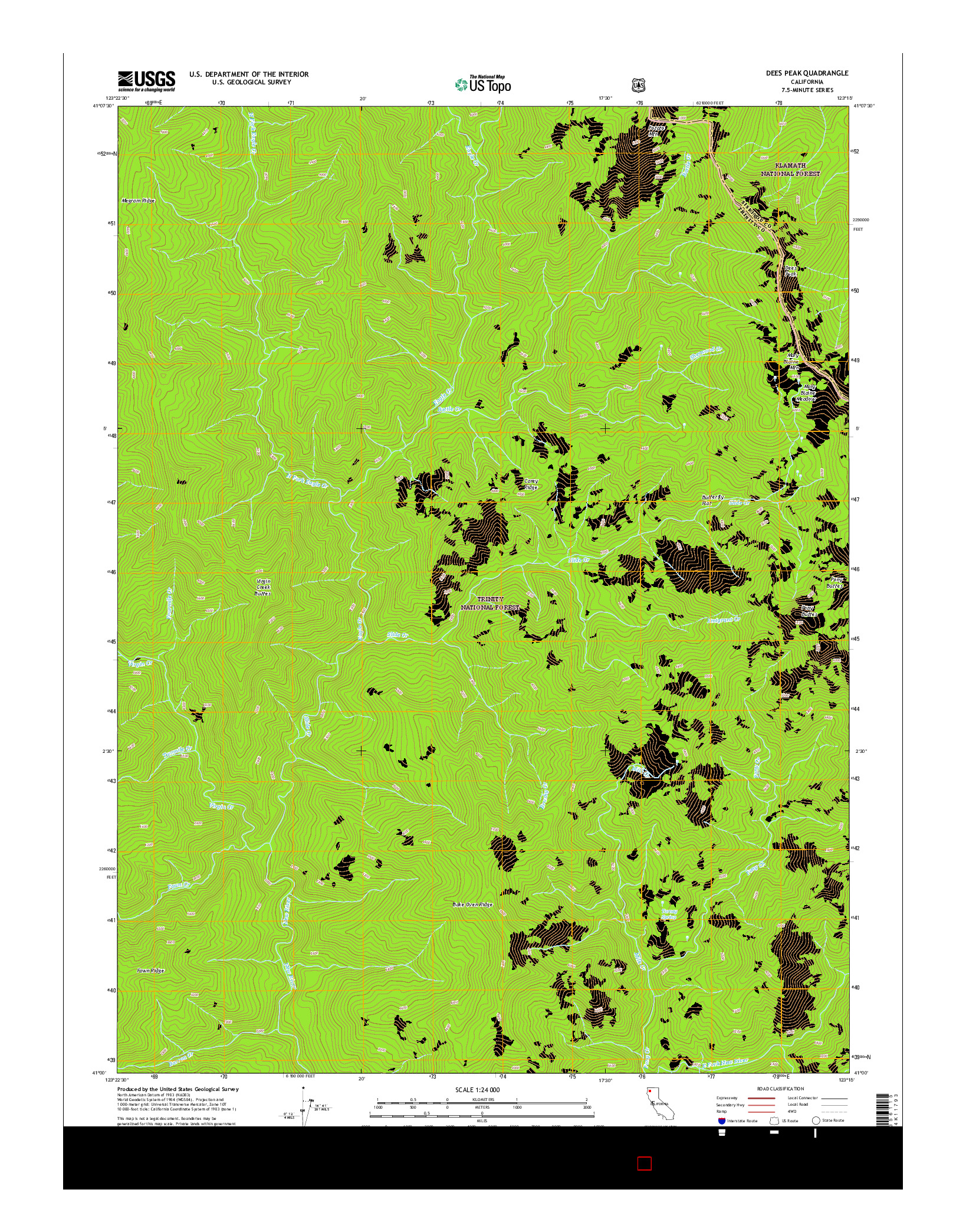 USGS US TOPO 7.5-MINUTE MAP FOR DEES PEAK, CA 2015