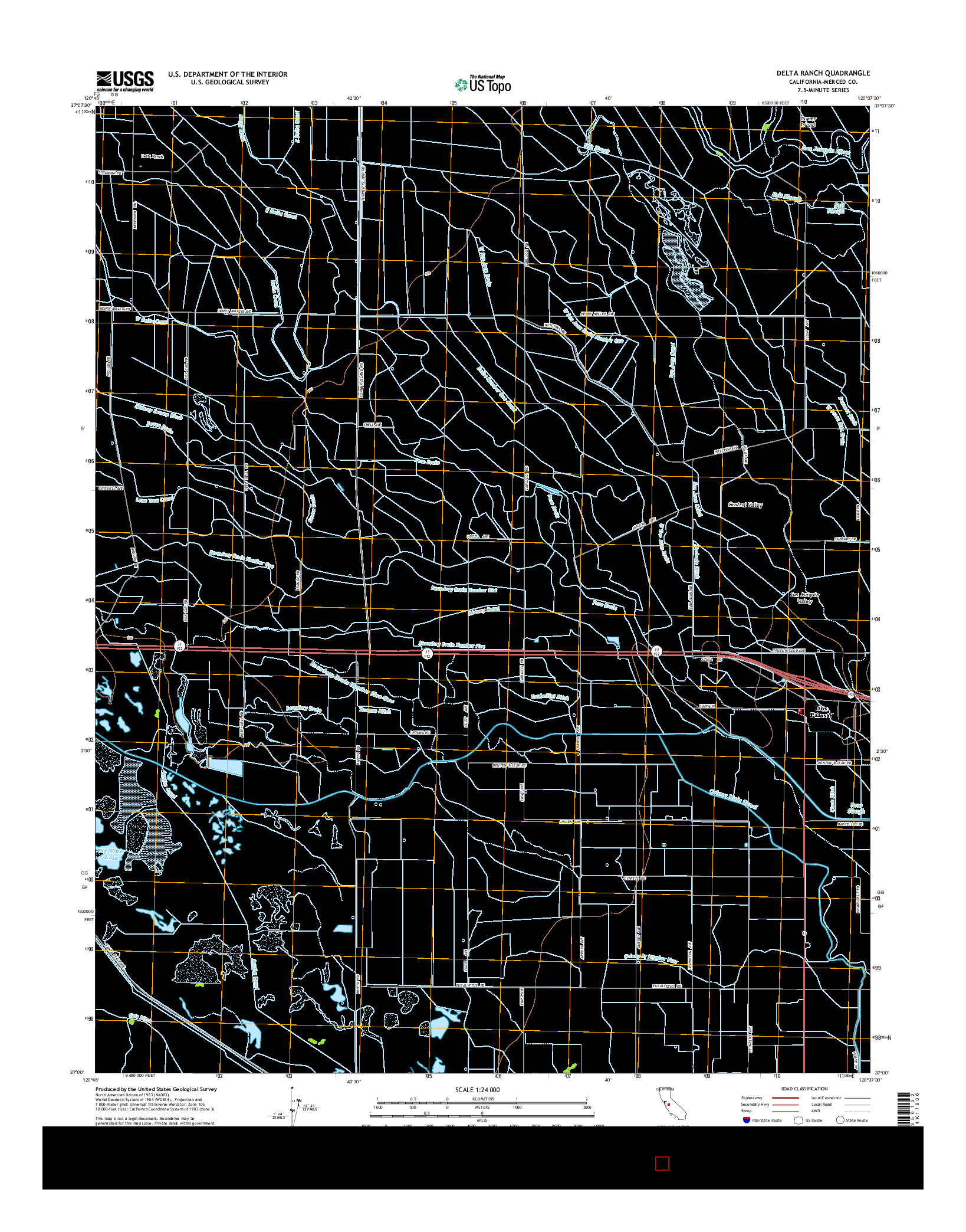 USGS US TOPO 7.5-MINUTE MAP FOR DELTA RANCH, CA 2015