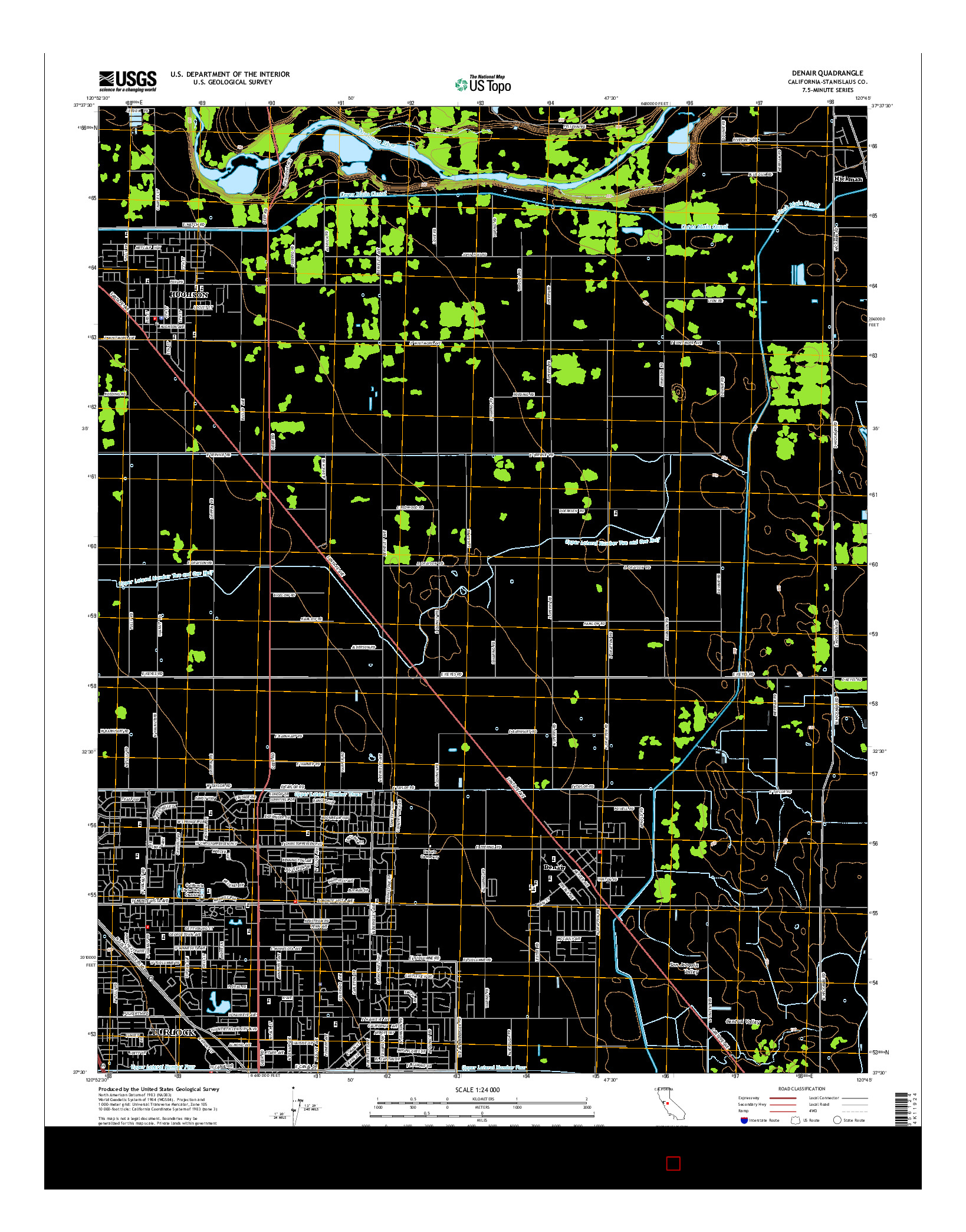 USGS US TOPO 7.5-MINUTE MAP FOR DENAIR, CA 2015