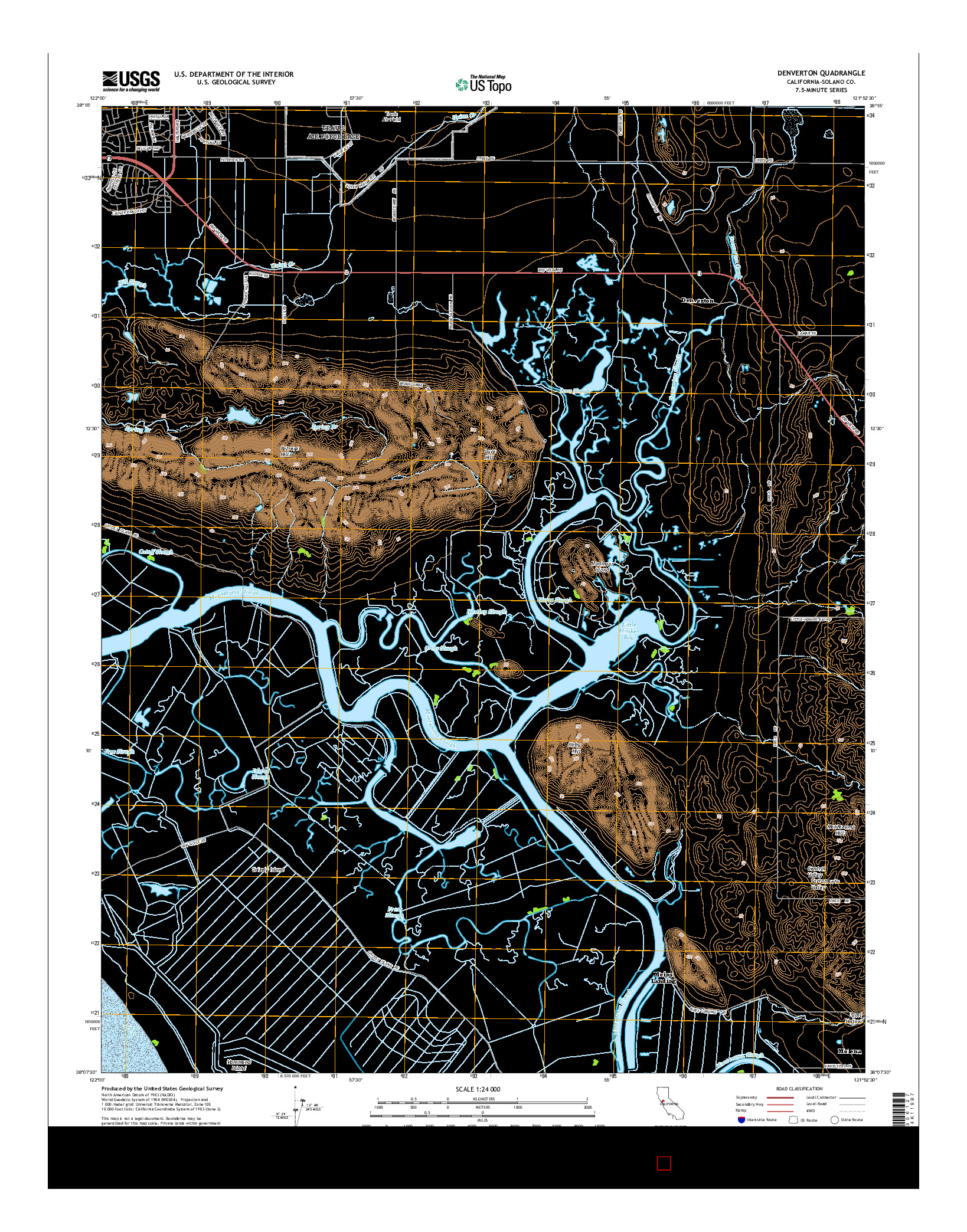 USGS US TOPO 7.5-MINUTE MAP FOR DENVERTON, CA 2015