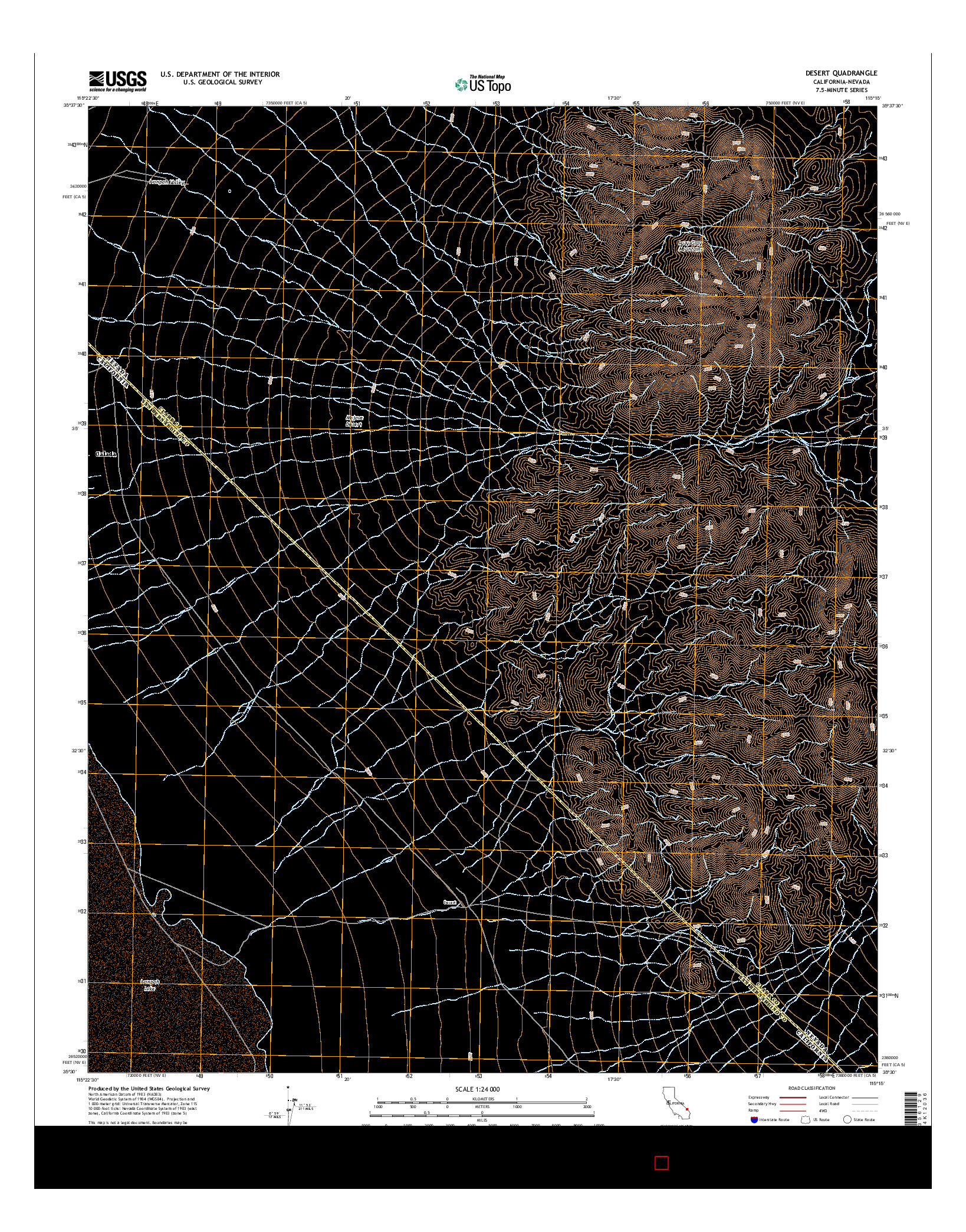 USGS US TOPO 7.5-MINUTE MAP FOR DESERT, CA-NV 2015