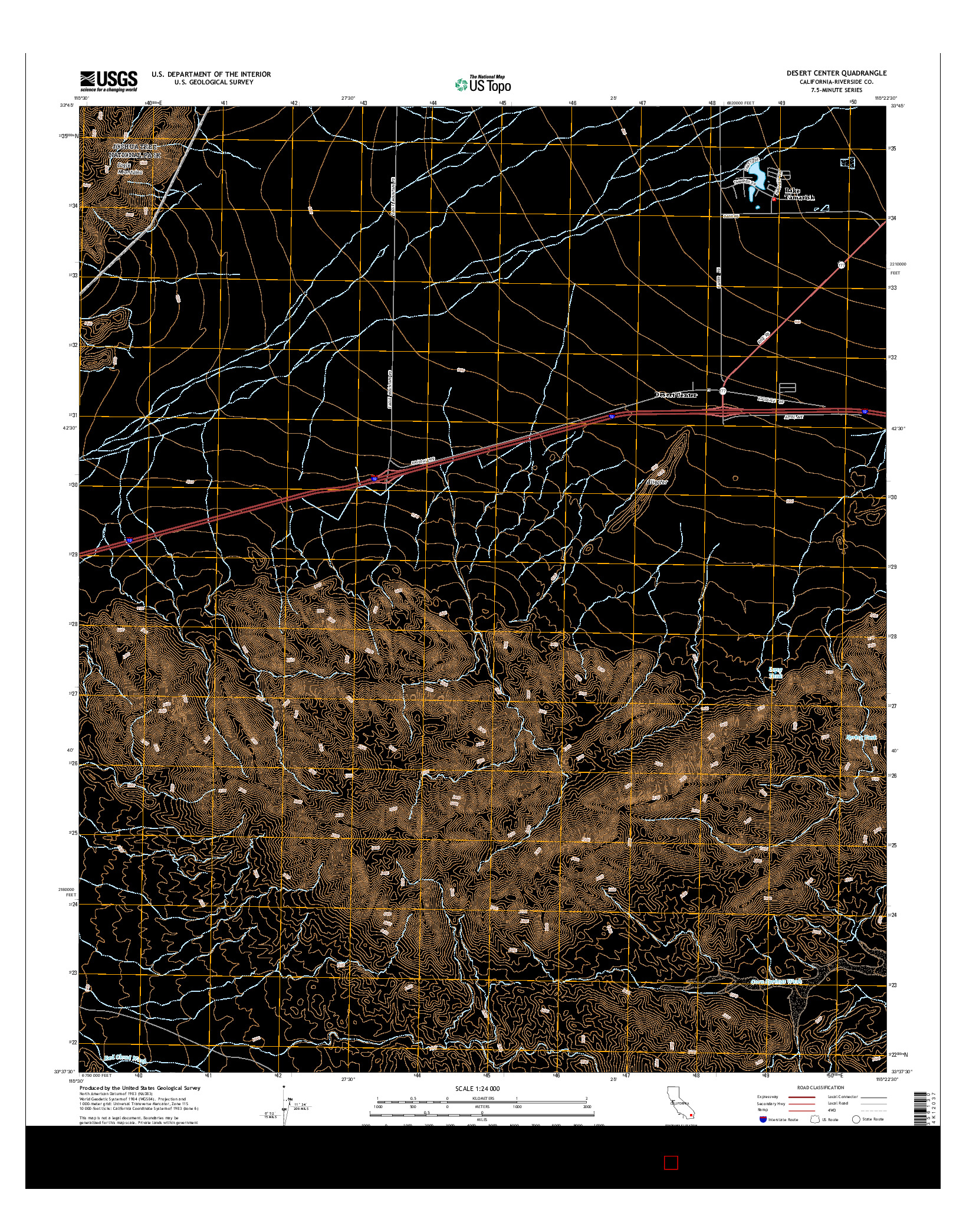 USGS US TOPO 7.5-MINUTE MAP FOR DESERT CENTER, CA 2015