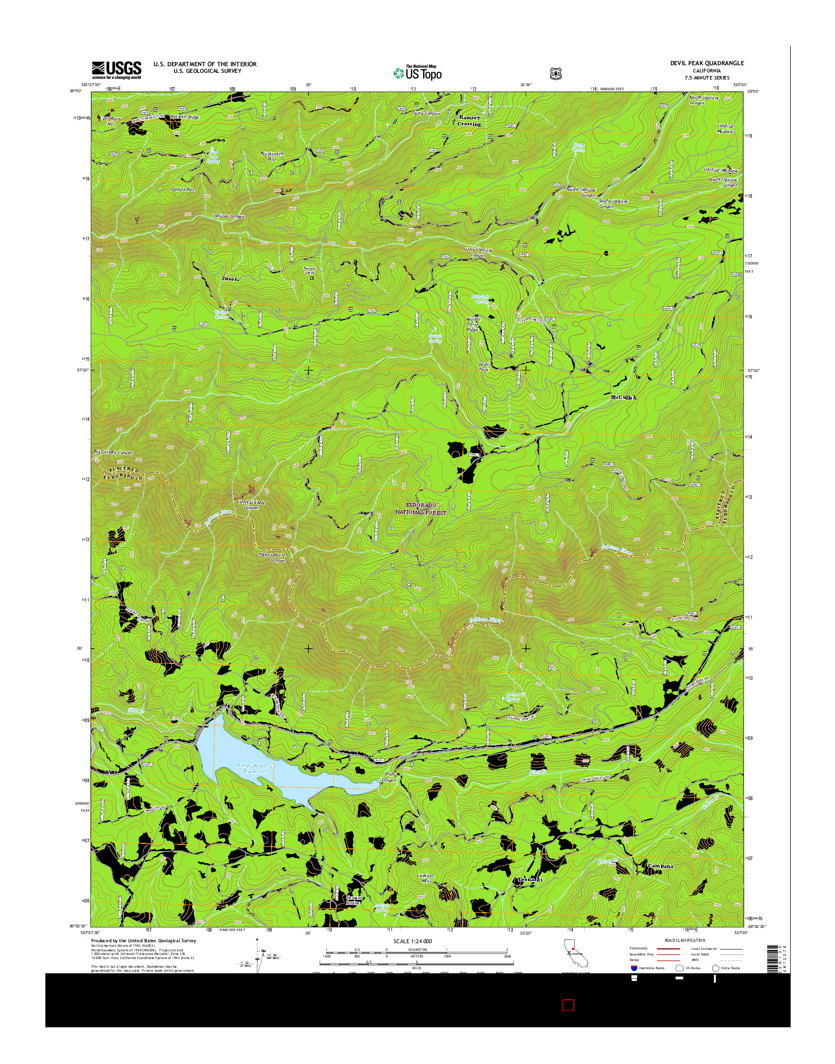 USGS US TOPO 7.5-MINUTE MAP FOR DEVIL PEAK, CA 2015