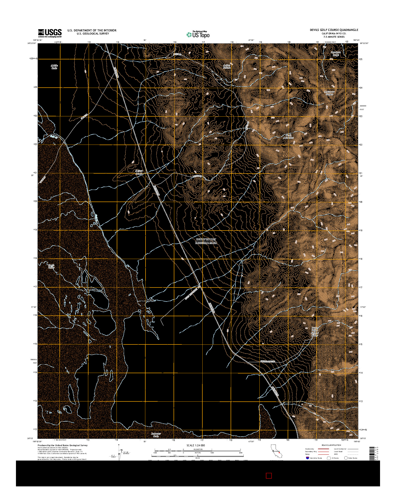 USGS US TOPO 7.5-MINUTE MAP FOR DEVILS GOLF COURSE, CA 2015