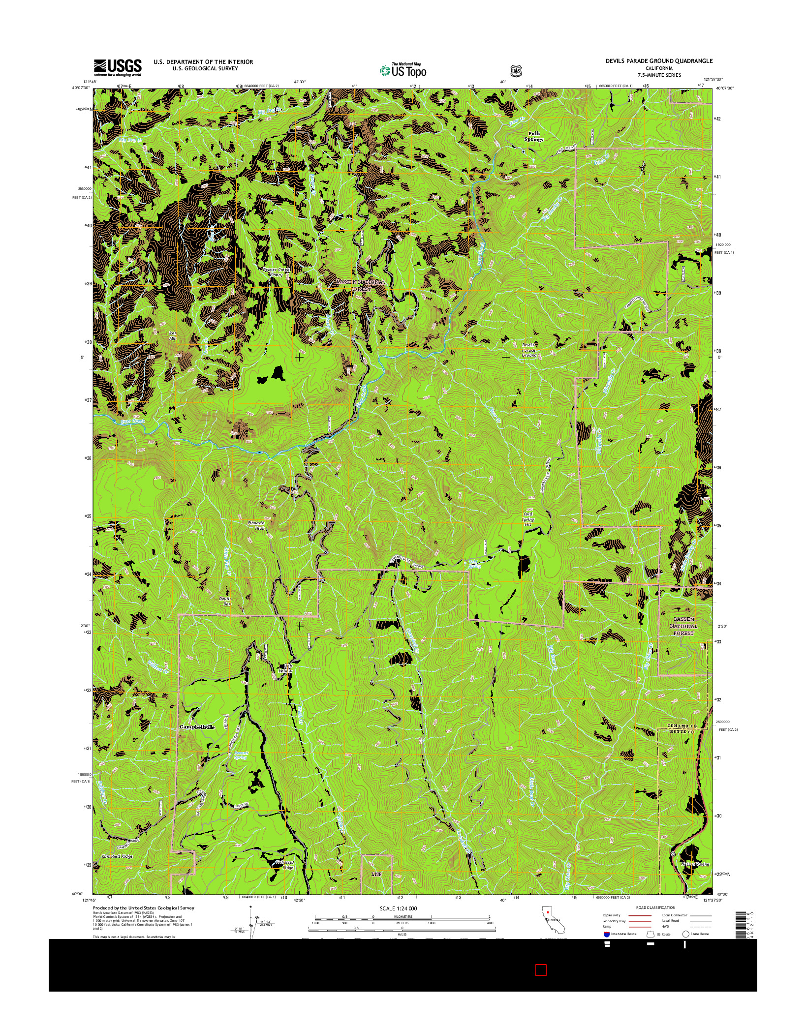 USGS US TOPO 7.5-MINUTE MAP FOR DEVILS PARADE GROUND, CA 2015