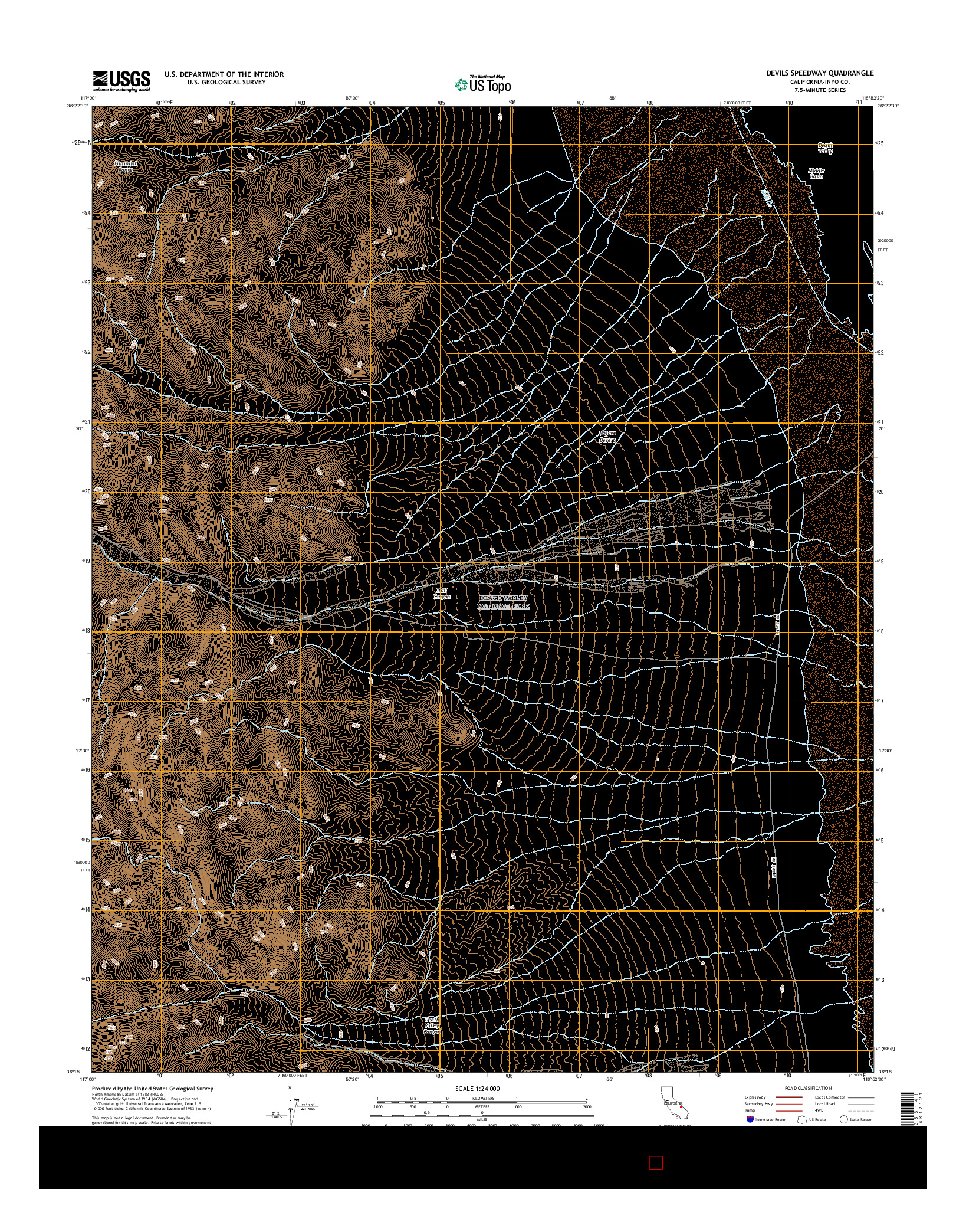 USGS US TOPO 7.5-MINUTE MAP FOR DEVILS SPEEDWAY, CA 2015