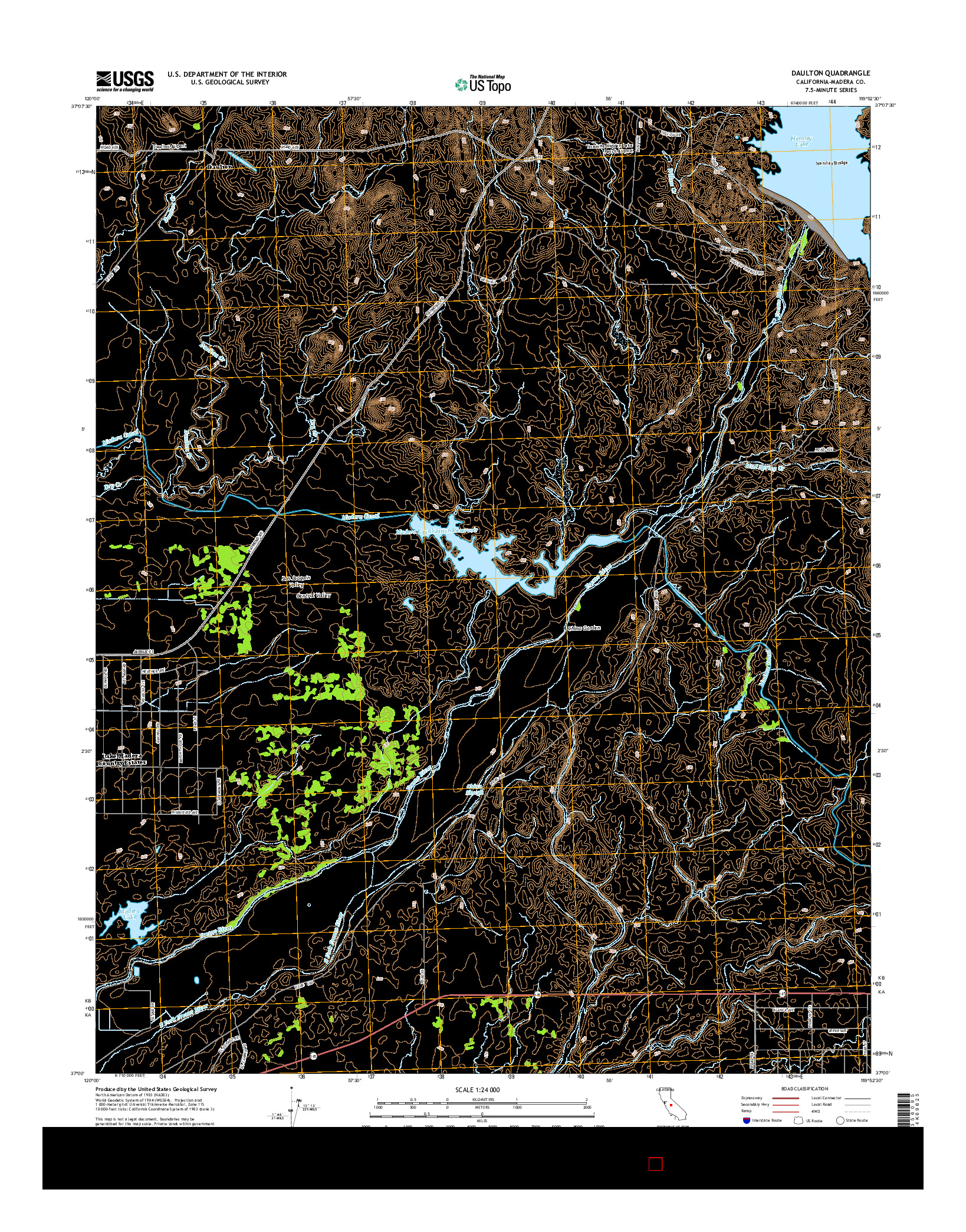 USGS US TOPO 7.5-MINUTE MAP FOR DAULTON, CA 2015