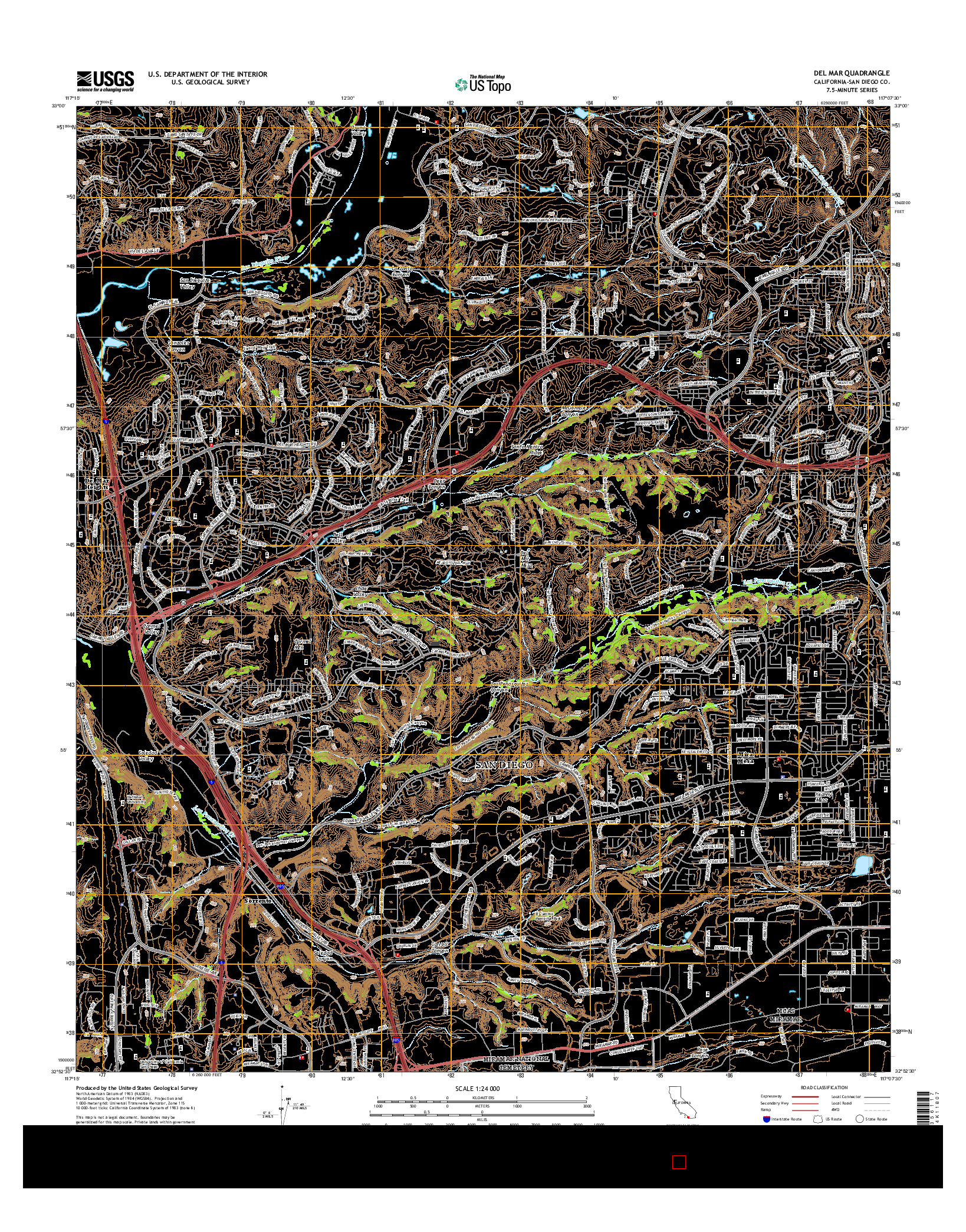 USGS US TOPO 7.5-MINUTE MAP FOR DEL MAR, CA 2015
