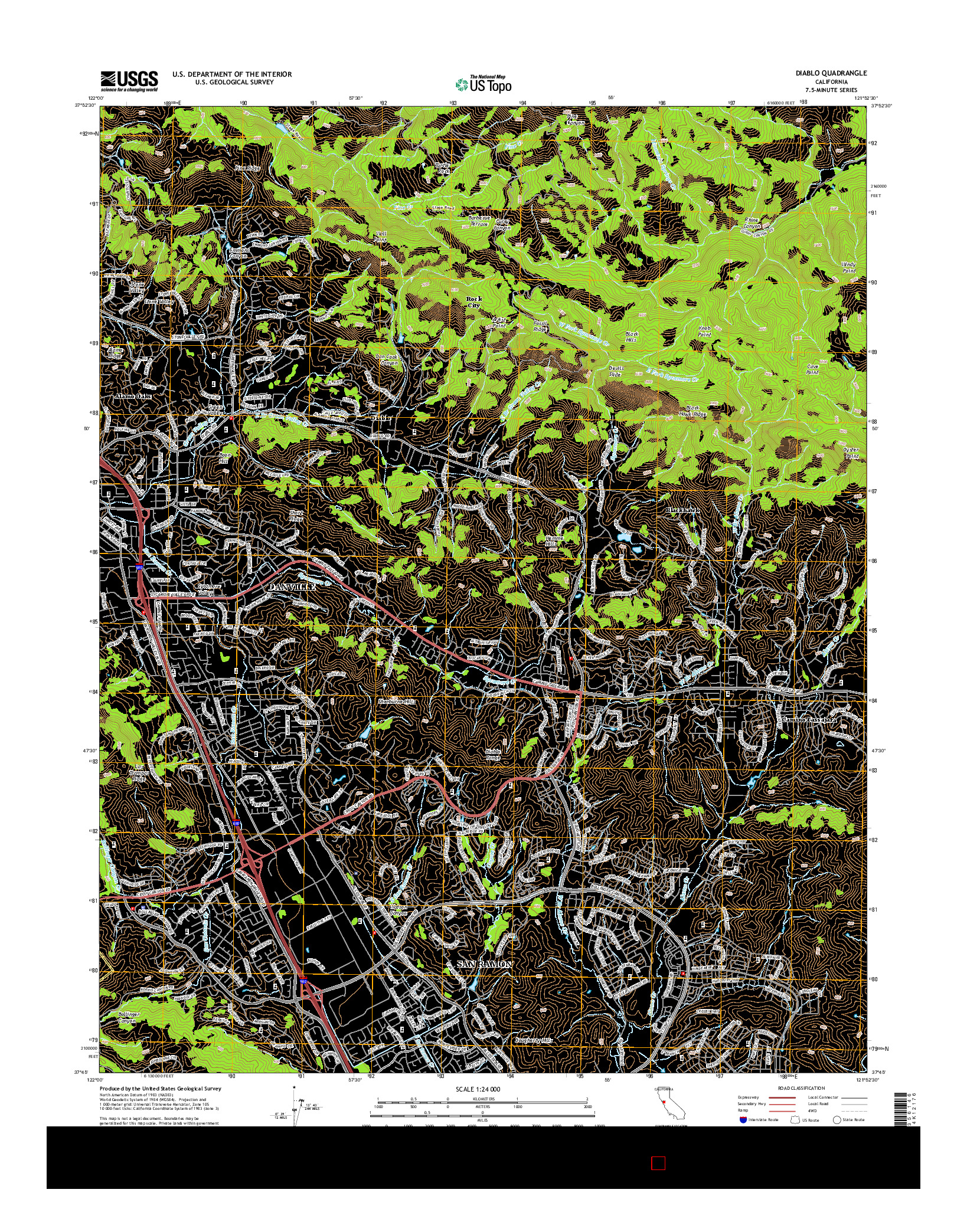 USGS US TOPO 7.5-MINUTE MAP FOR DIABLO, CA 2015