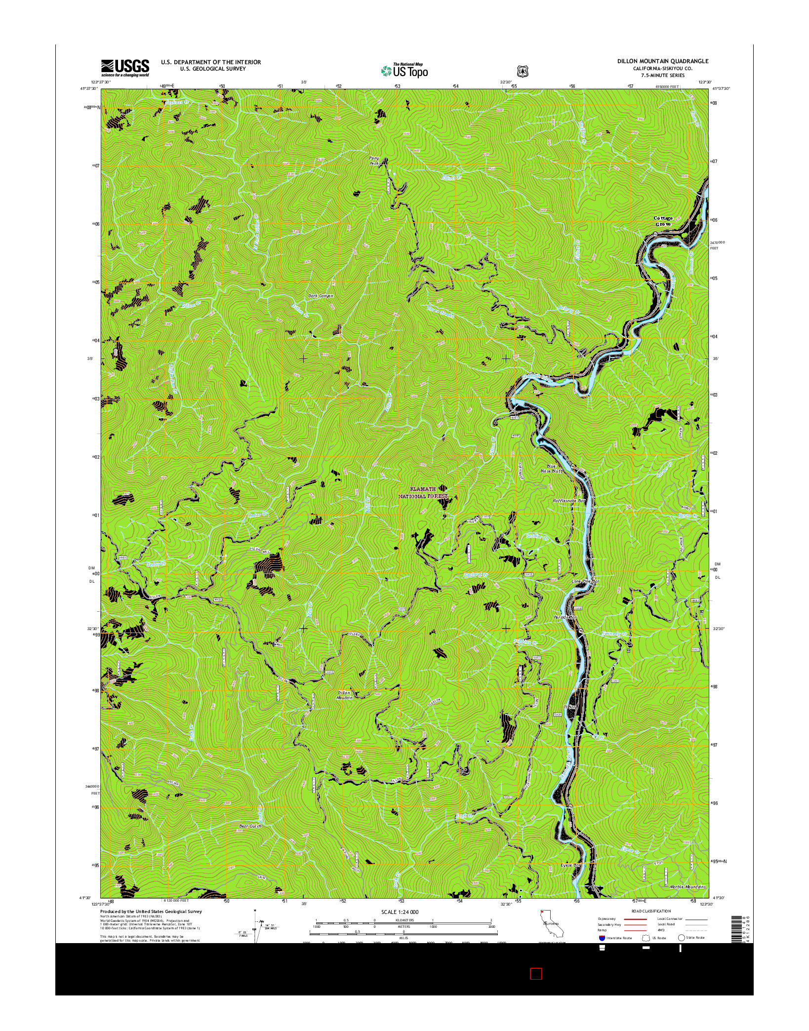 USGS US TOPO 7.5-MINUTE MAP FOR DILLON MOUNTAIN, CA 2015
