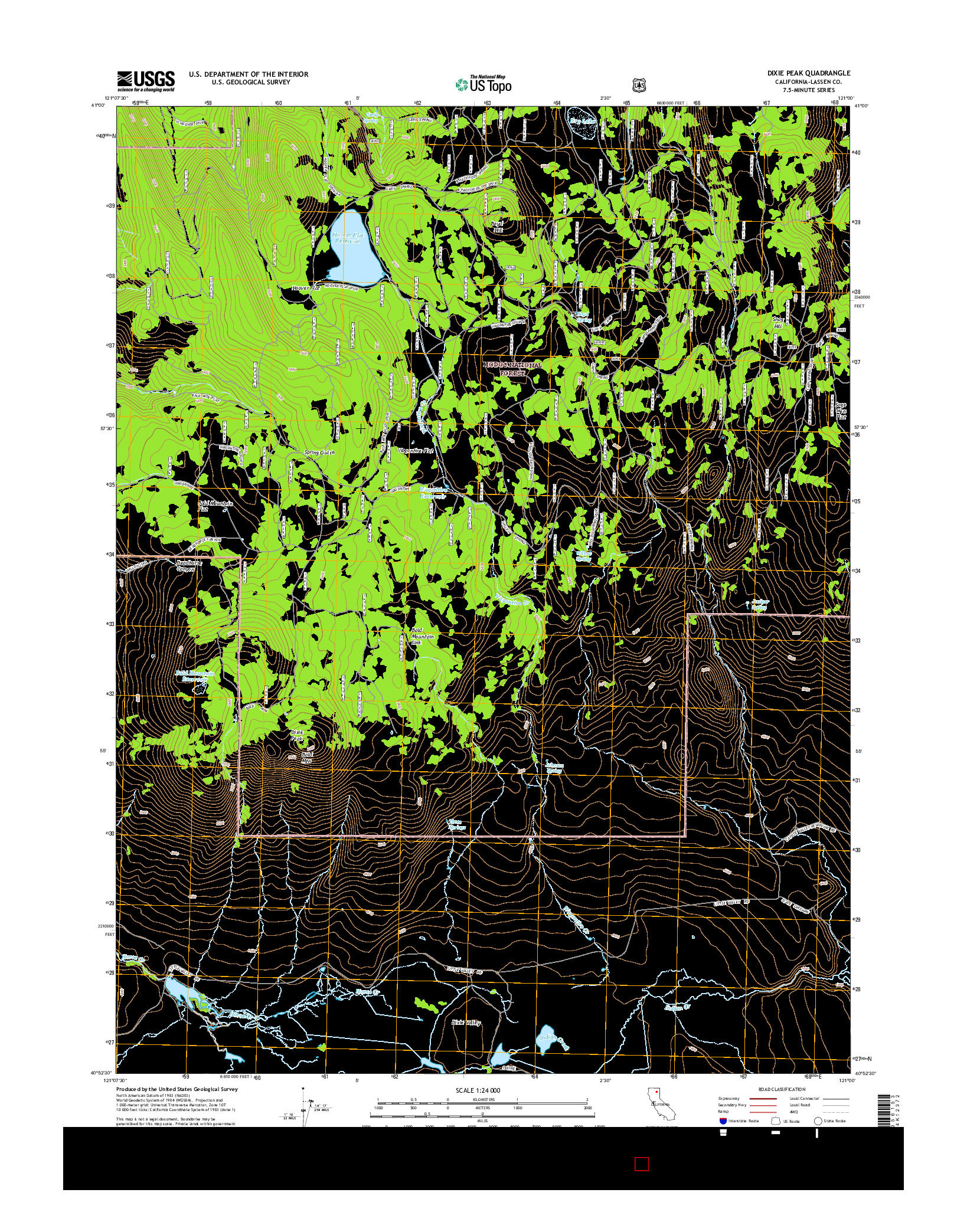 USGS US TOPO 7.5-MINUTE MAP FOR DIXIE PEAK, CA 2015