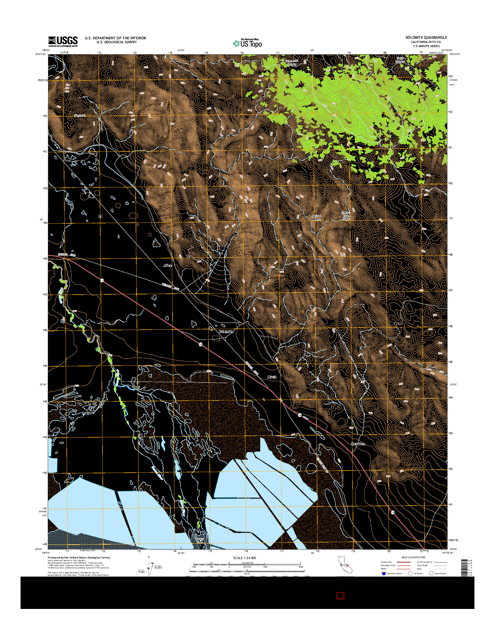 USGS US TOPO 7.5-MINUTE MAP FOR DOLOMITE, CA 2015