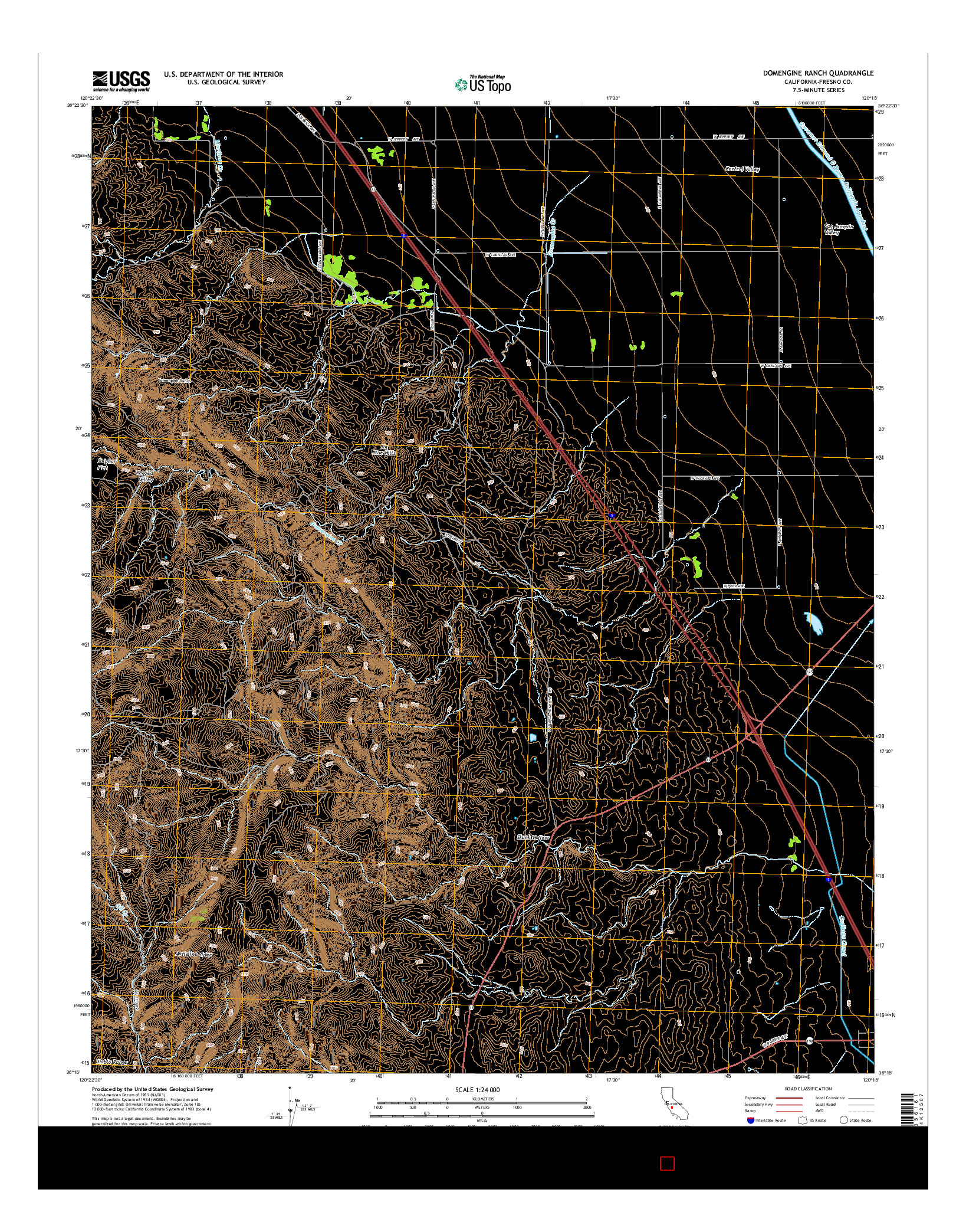 USGS US TOPO 7.5-MINUTE MAP FOR DOMENGINE RANCH, CA 2015