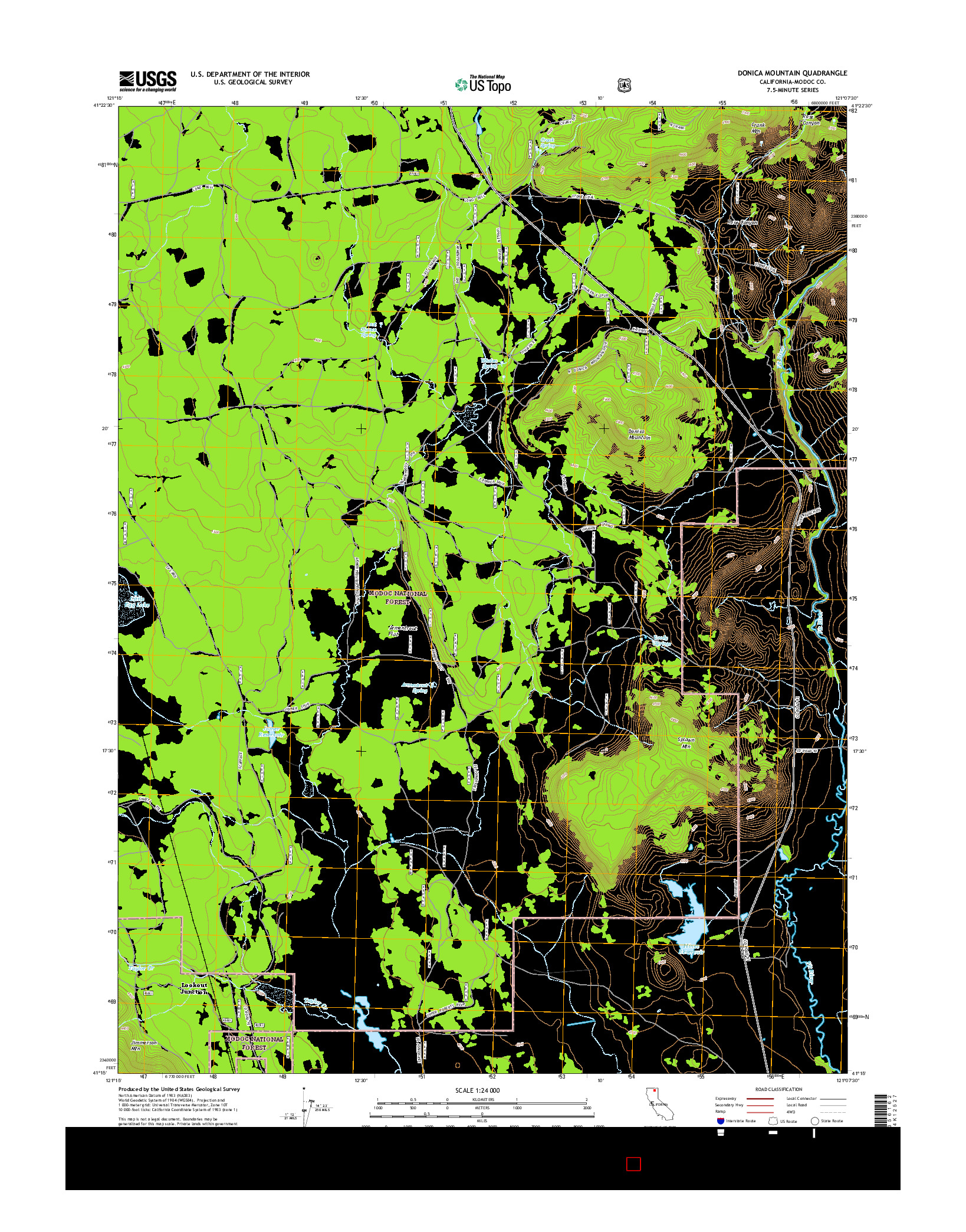 USGS US TOPO 7.5-MINUTE MAP FOR DONICA MOUNTAIN, CA 2015