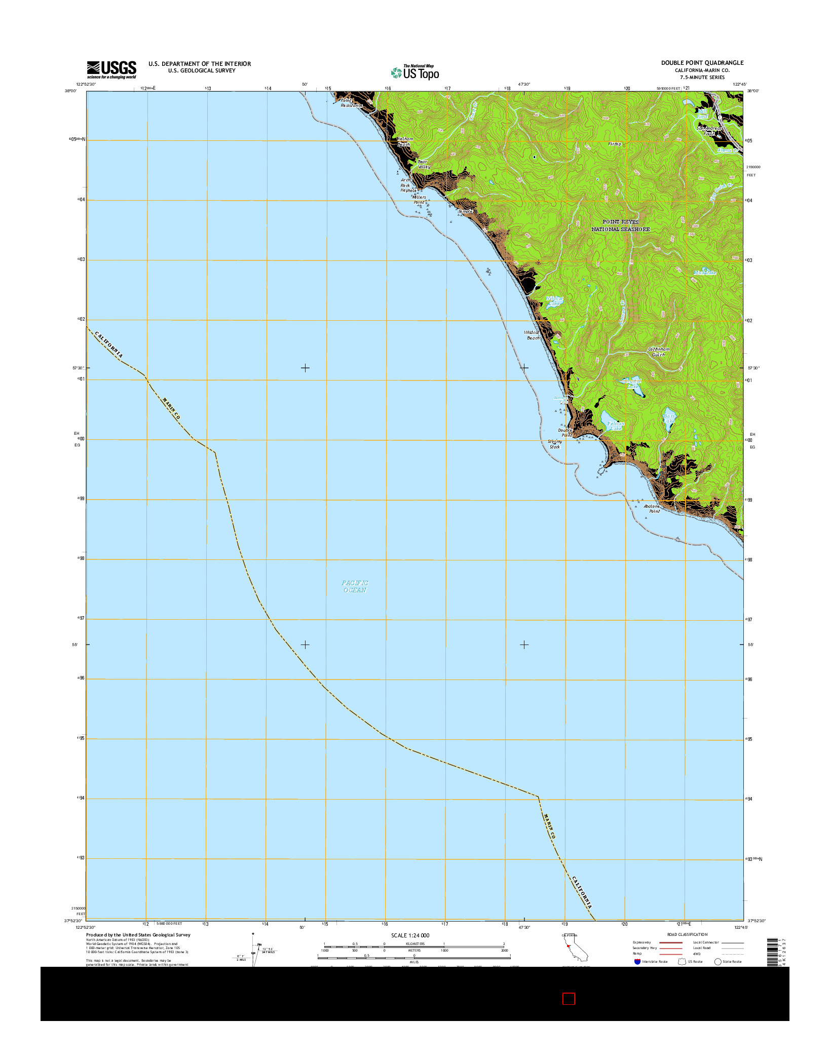 USGS US TOPO 7.5-MINUTE MAP FOR DOUBLE POINT, CA 2015