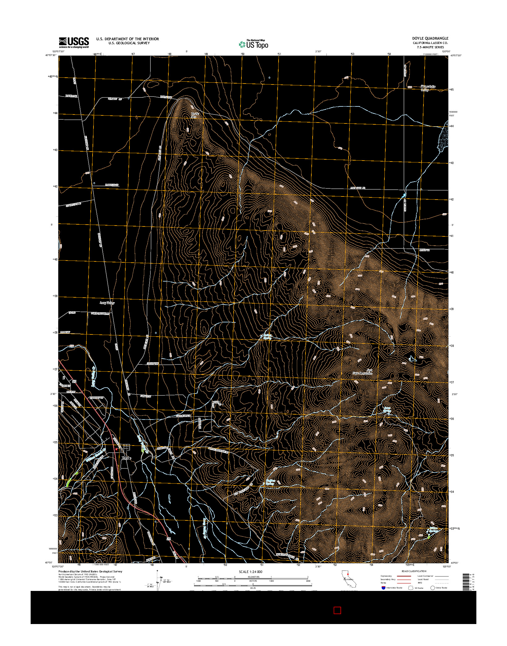 USGS US TOPO 7.5-MINUTE MAP FOR DOYLE, CA 2015