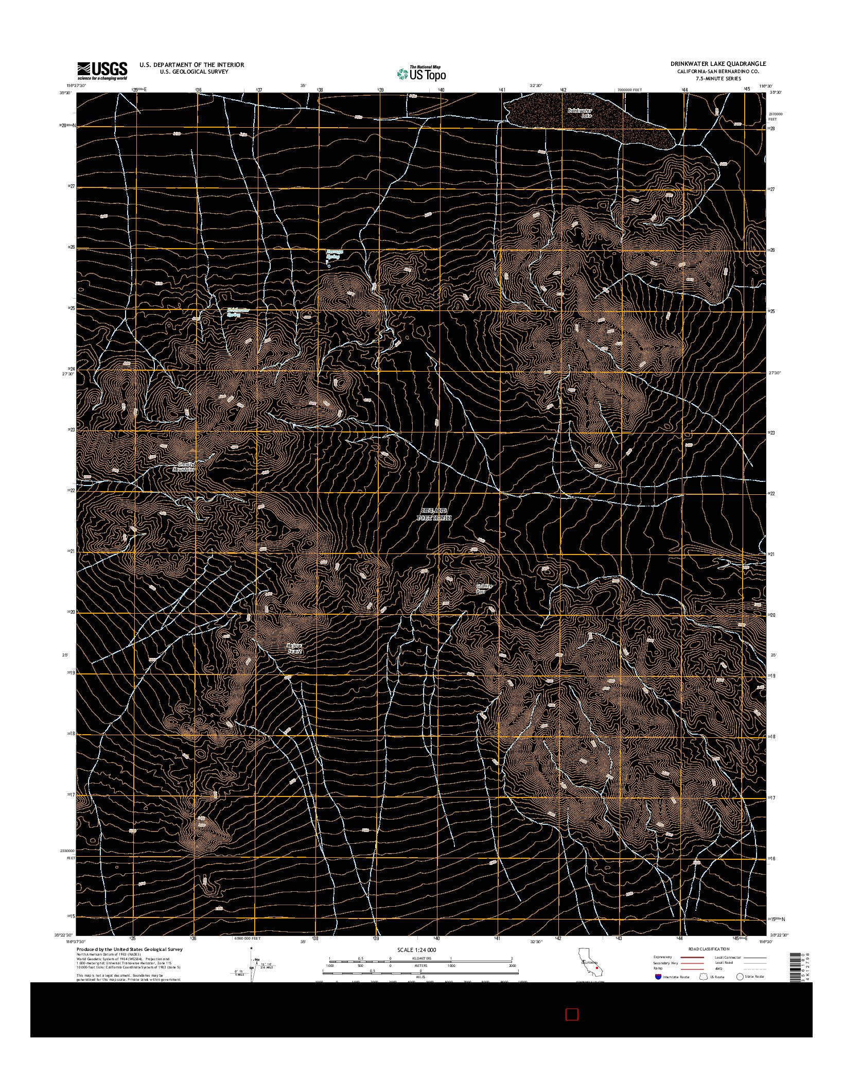 USGS US TOPO 7.5-MINUTE MAP FOR DRINKWATER LAKE, CA 2015