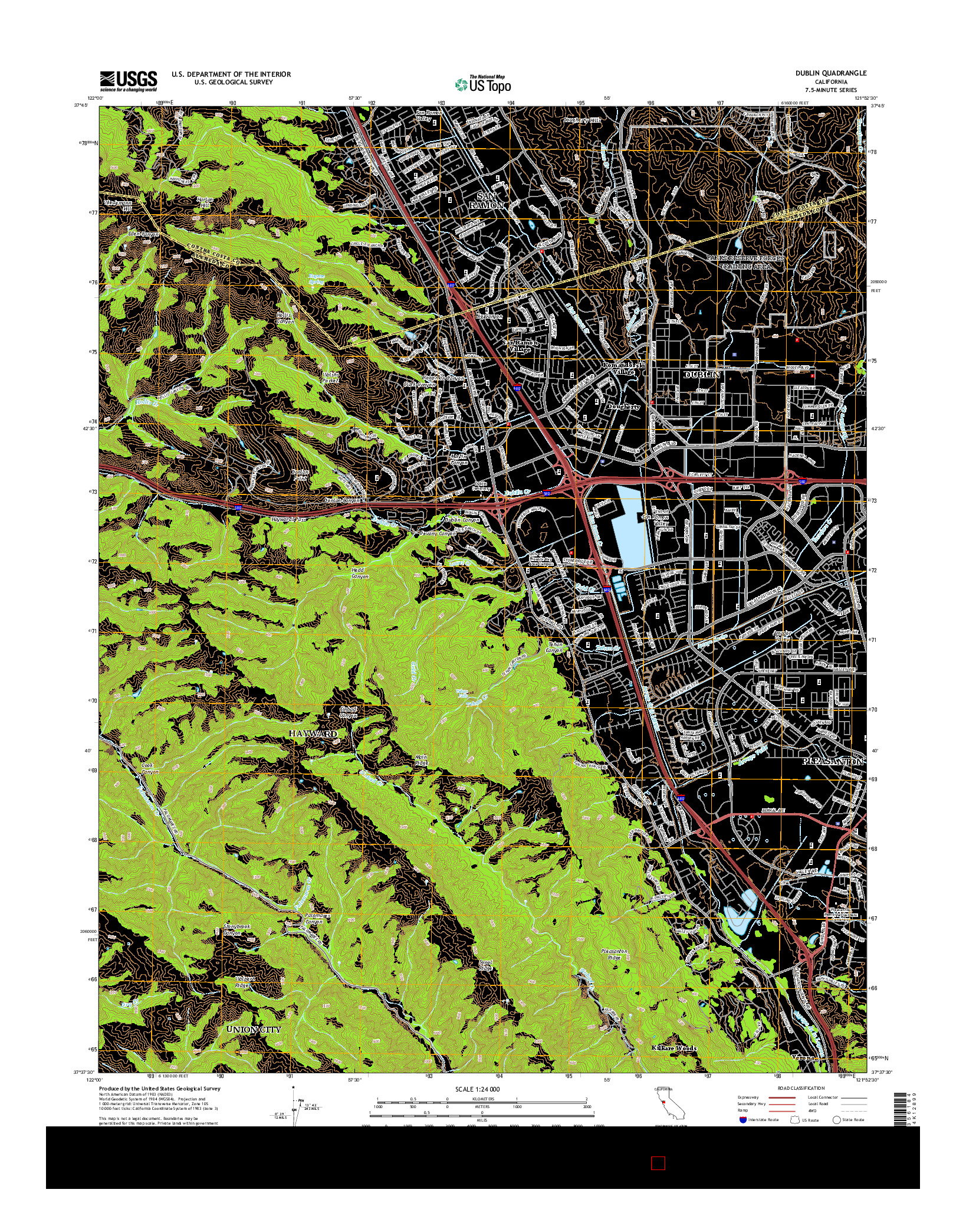 USGS US TOPO 7.5-MINUTE MAP FOR DUBLIN, CA 2015