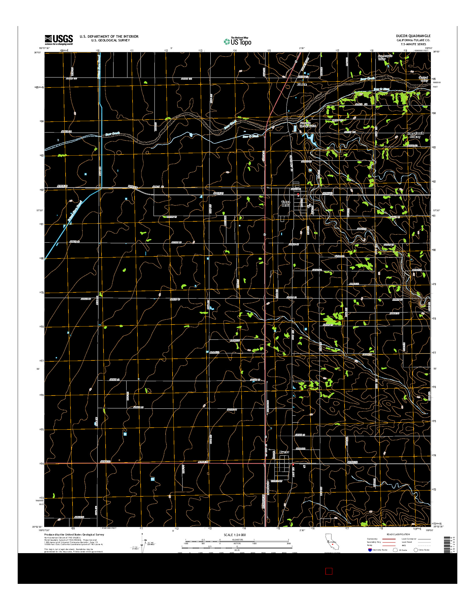 USGS US TOPO 7.5-MINUTE MAP FOR DUCOR, CA 2015